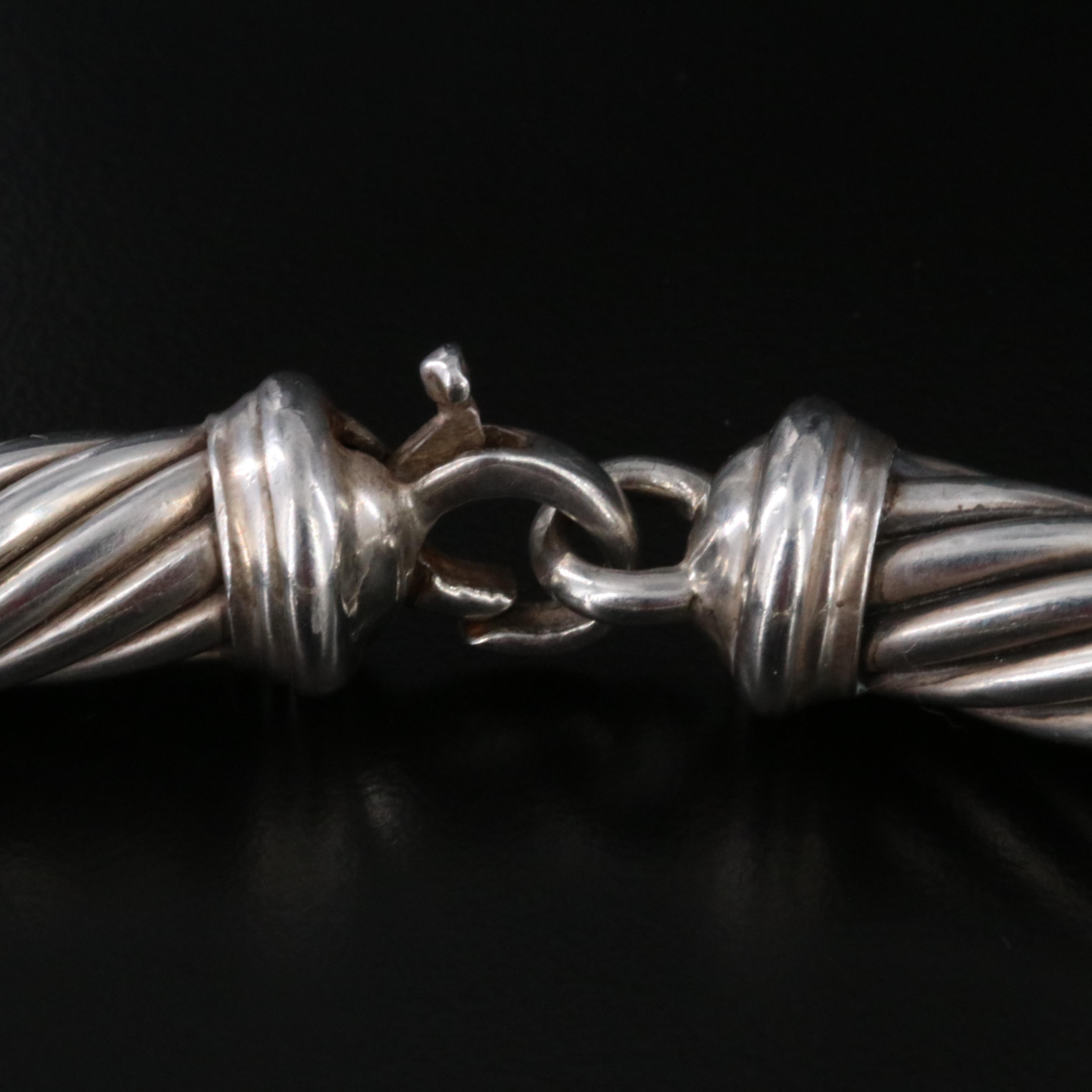 David Yurman Classic Cable Sterling Iolite Buckle Necklace with 14K Accents