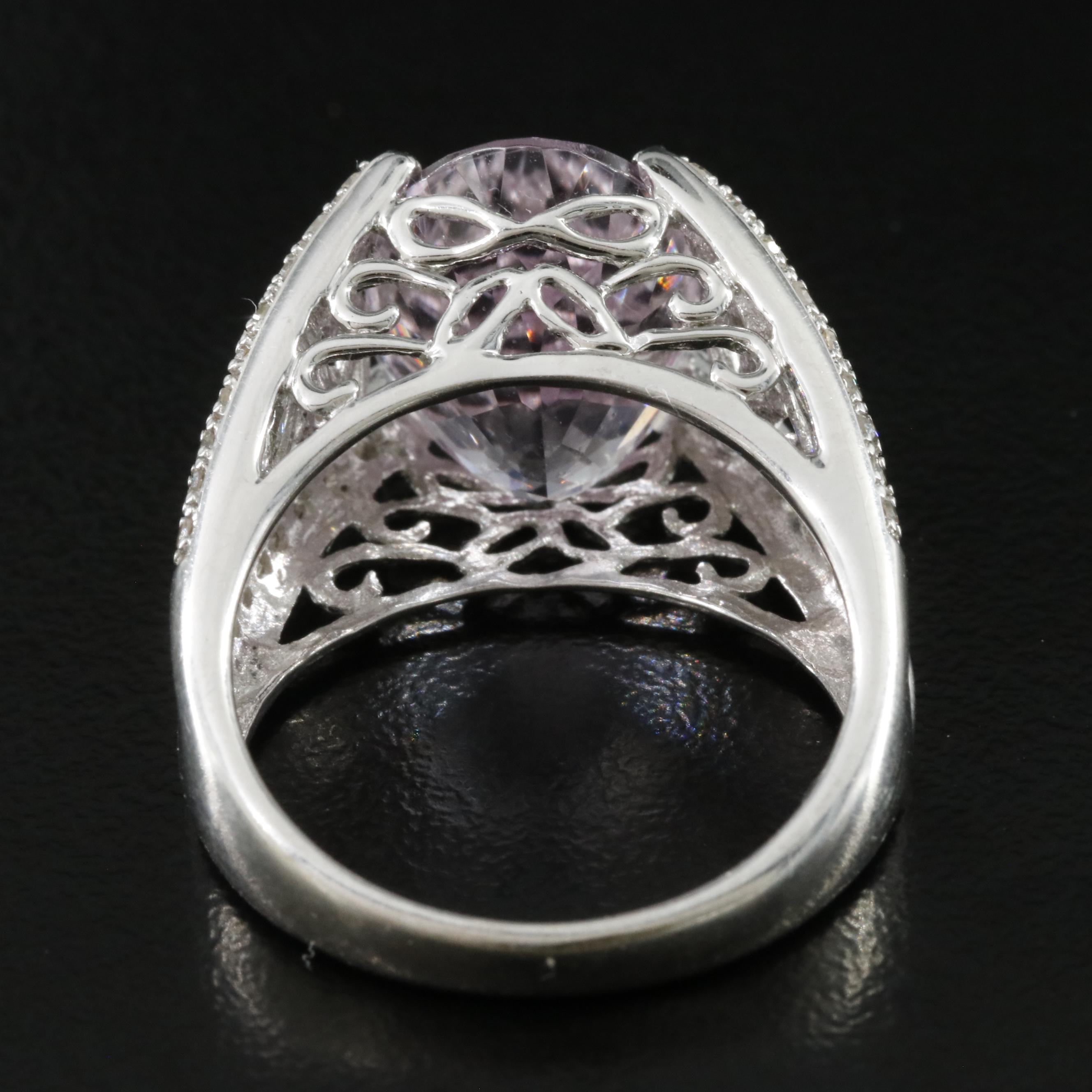 14K 7.71 CT Kunzite and Diamond Ring