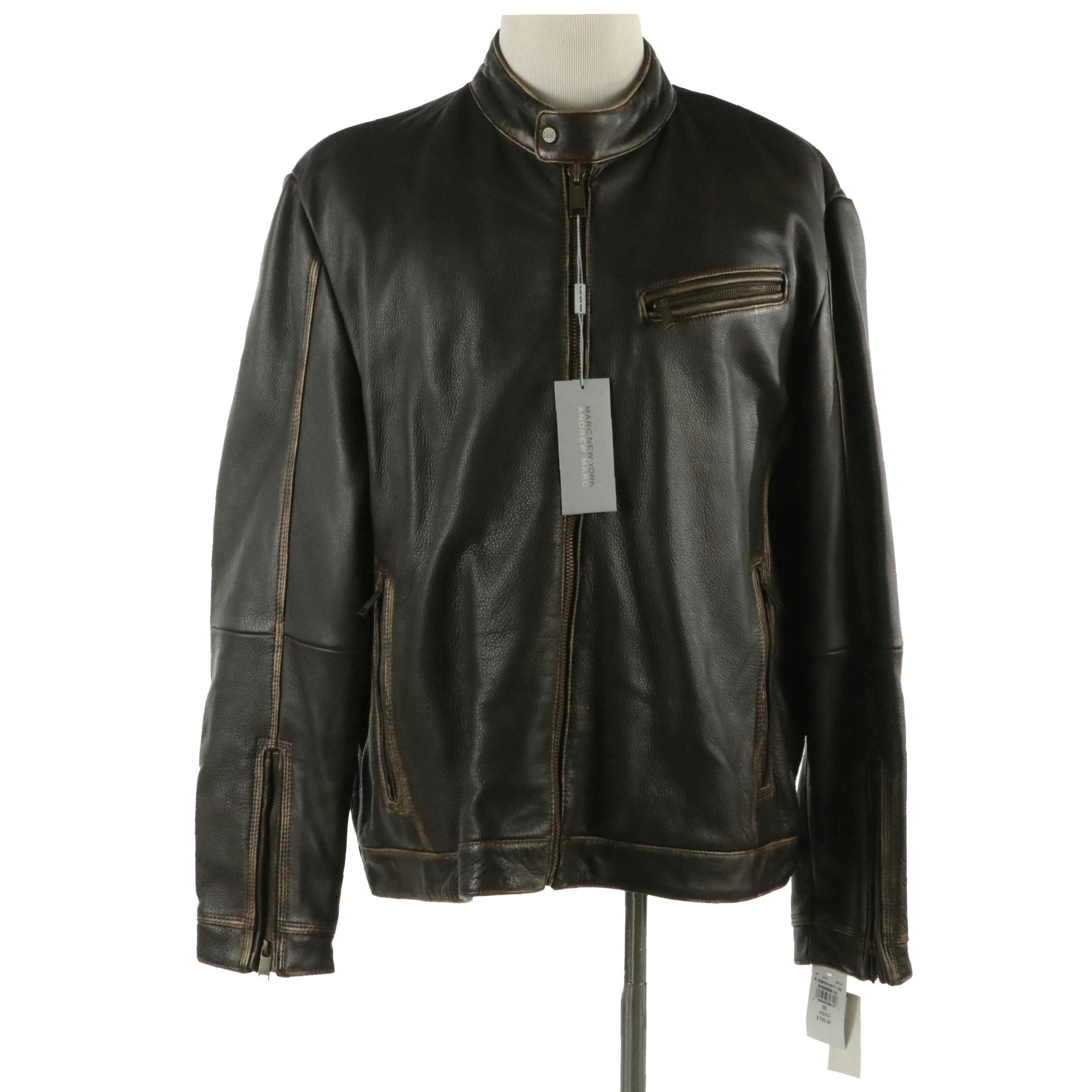 Men's Cremieux Lambskin Leather Jacket with Tags