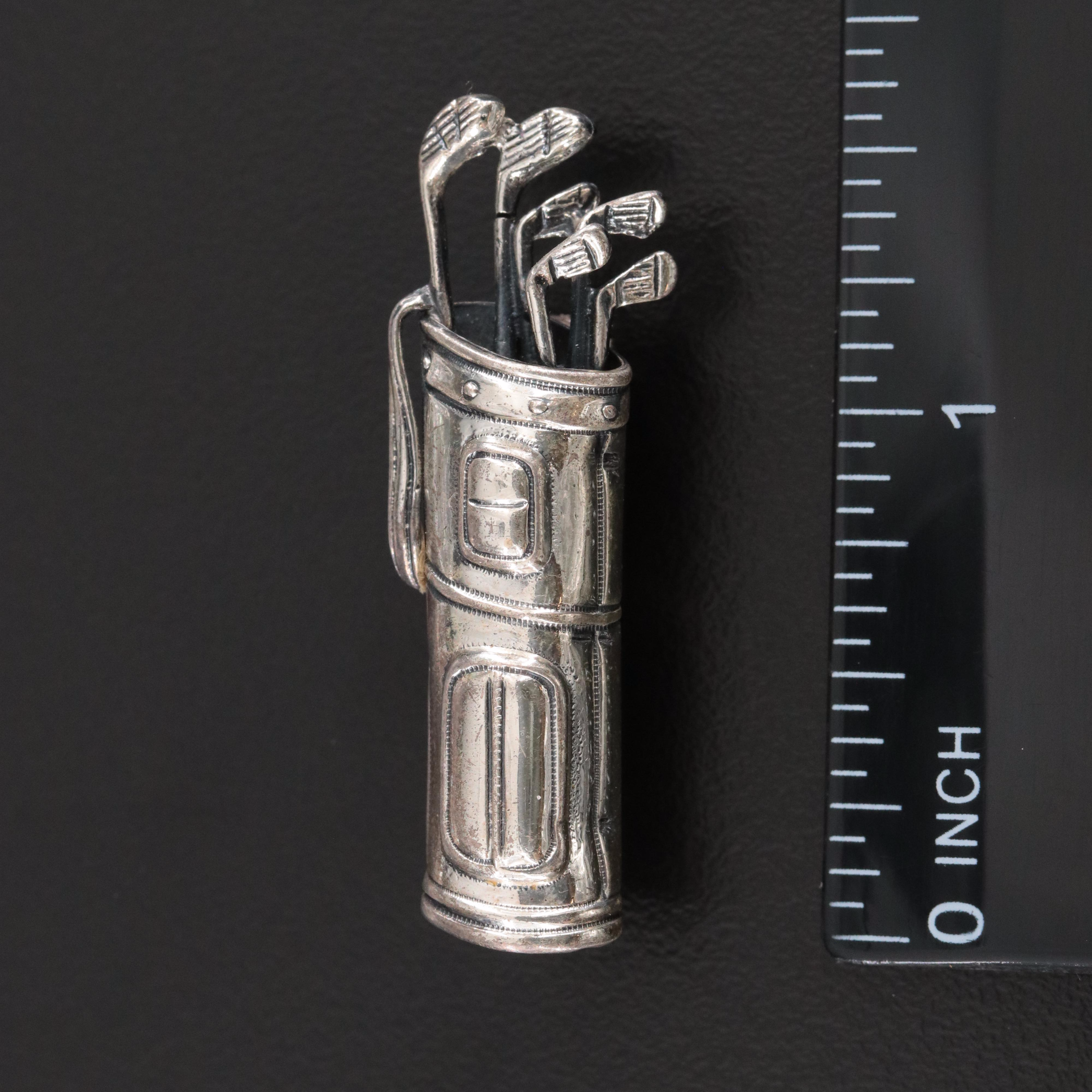 Beau Vintage Sterling Golf Bag Brooch