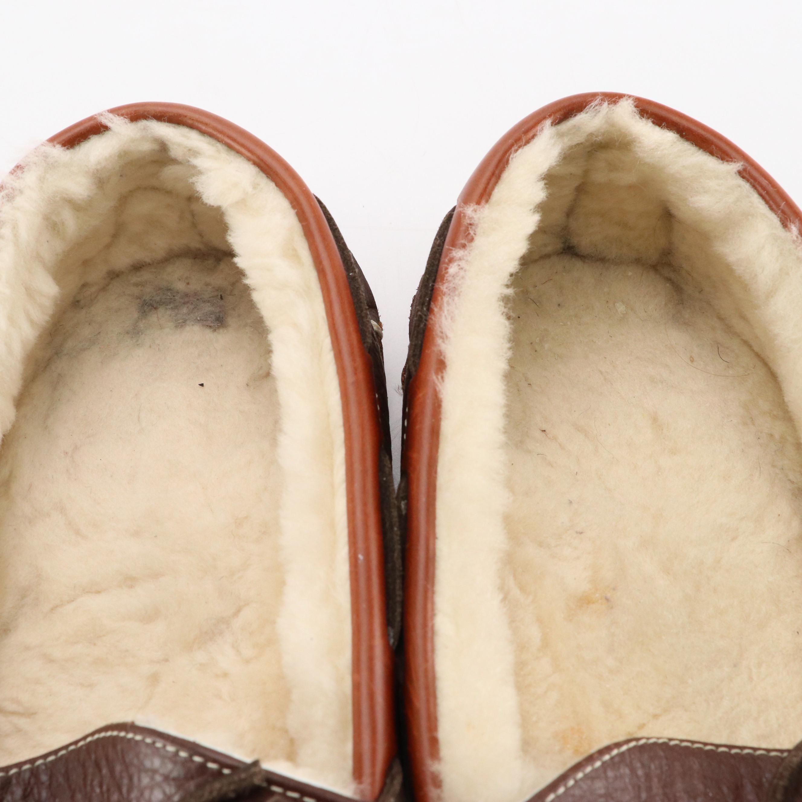 Men's L.L. Bean Leather and Crepe Sole Slippers with GoldToe Sport Socks