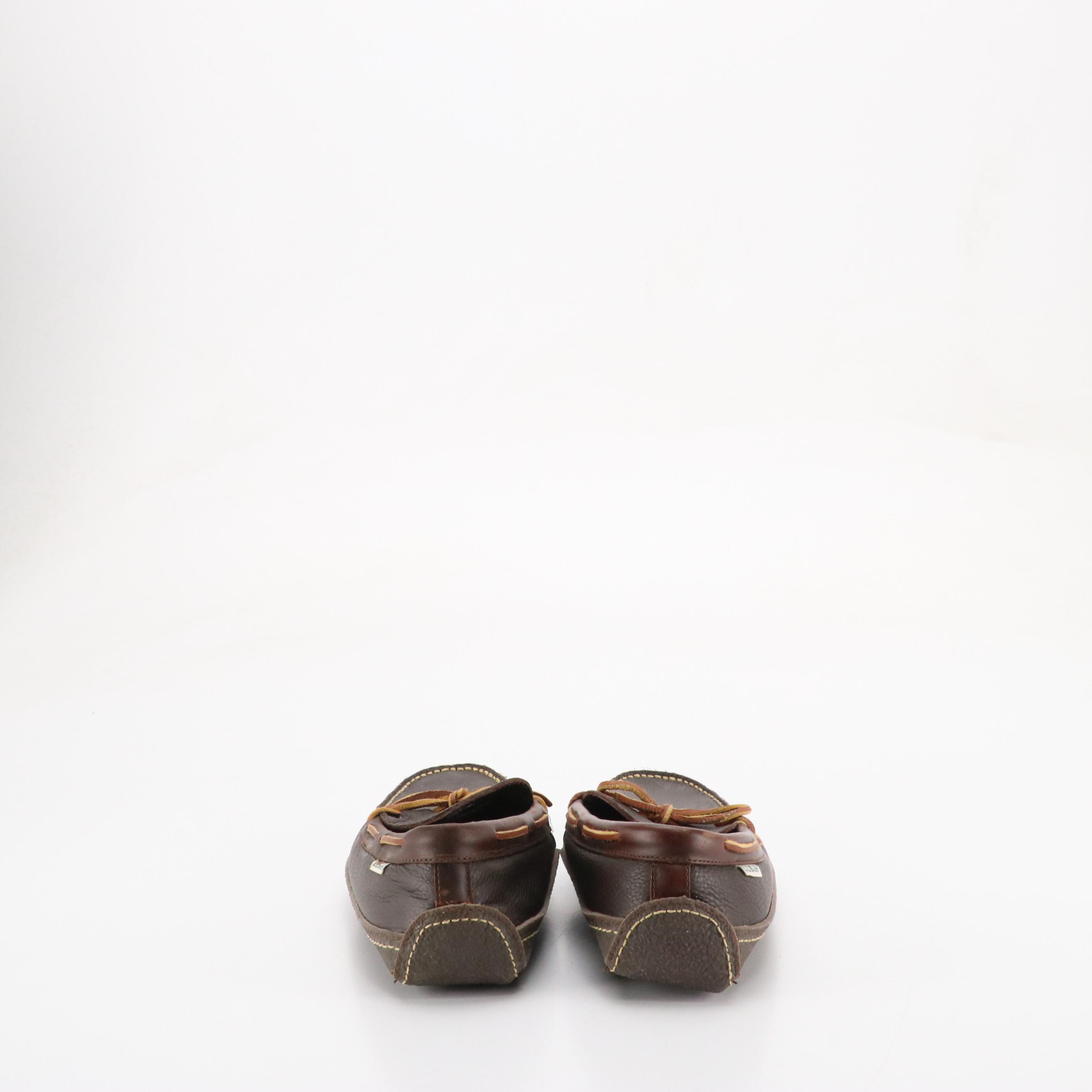 Men's L.L. Bean Leather and Crepe Sole Slippers with GoldToe Sport Socks