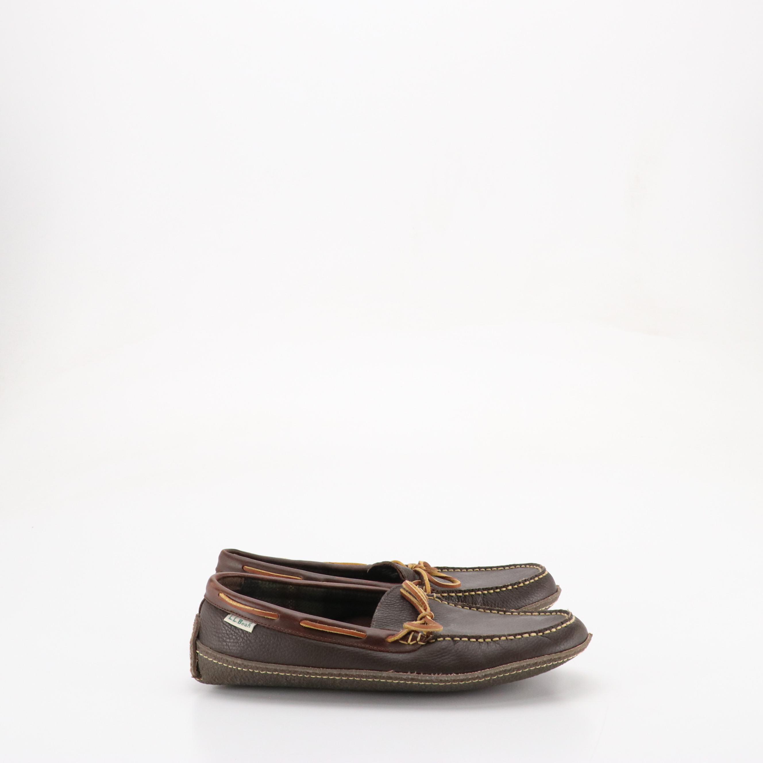 Men's L.L. Bean Leather and Crepe Sole Slippers with GoldToe Sport Socks