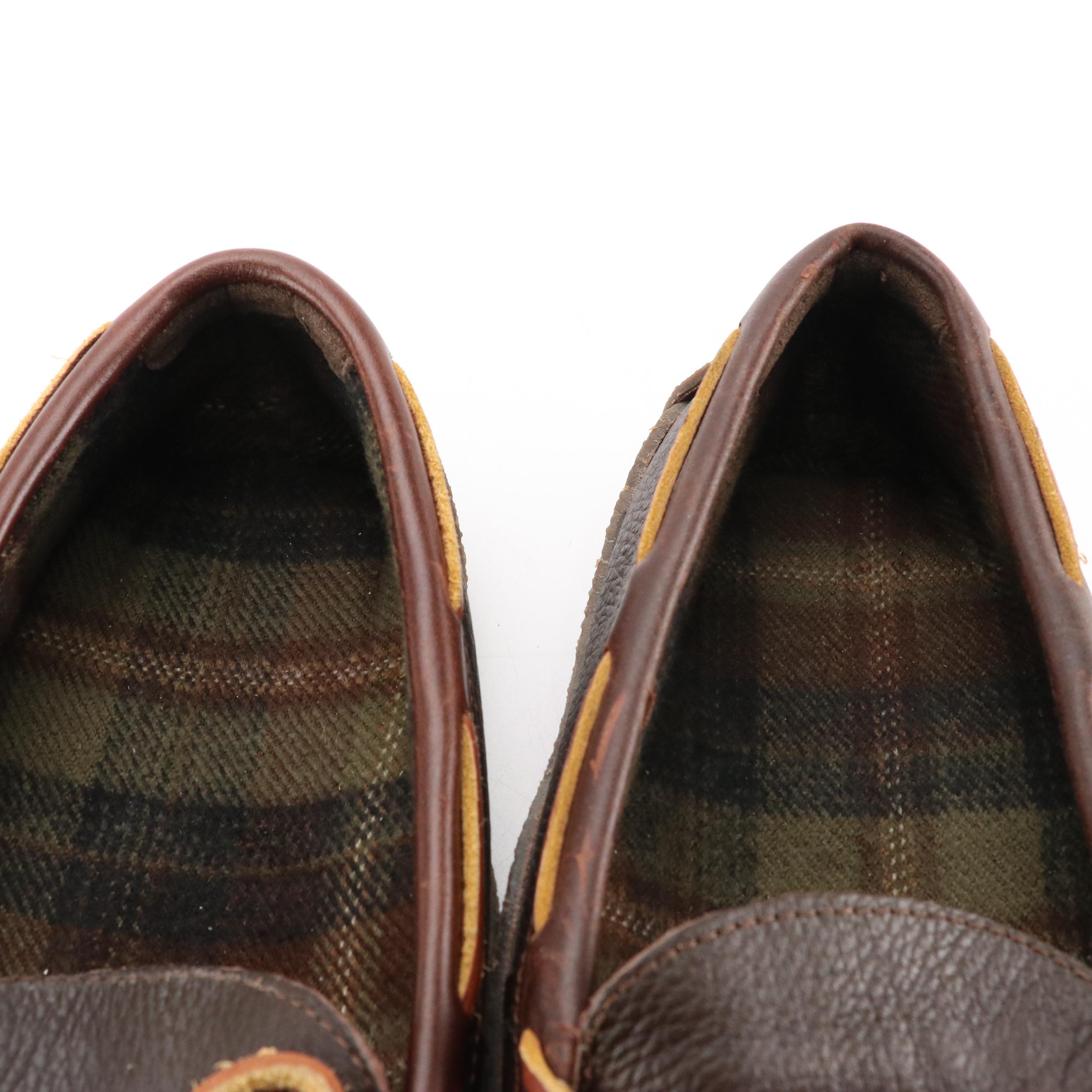 Men's L.L. Bean Leather and Crepe Sole Slippers with GoldToe Sport Socks