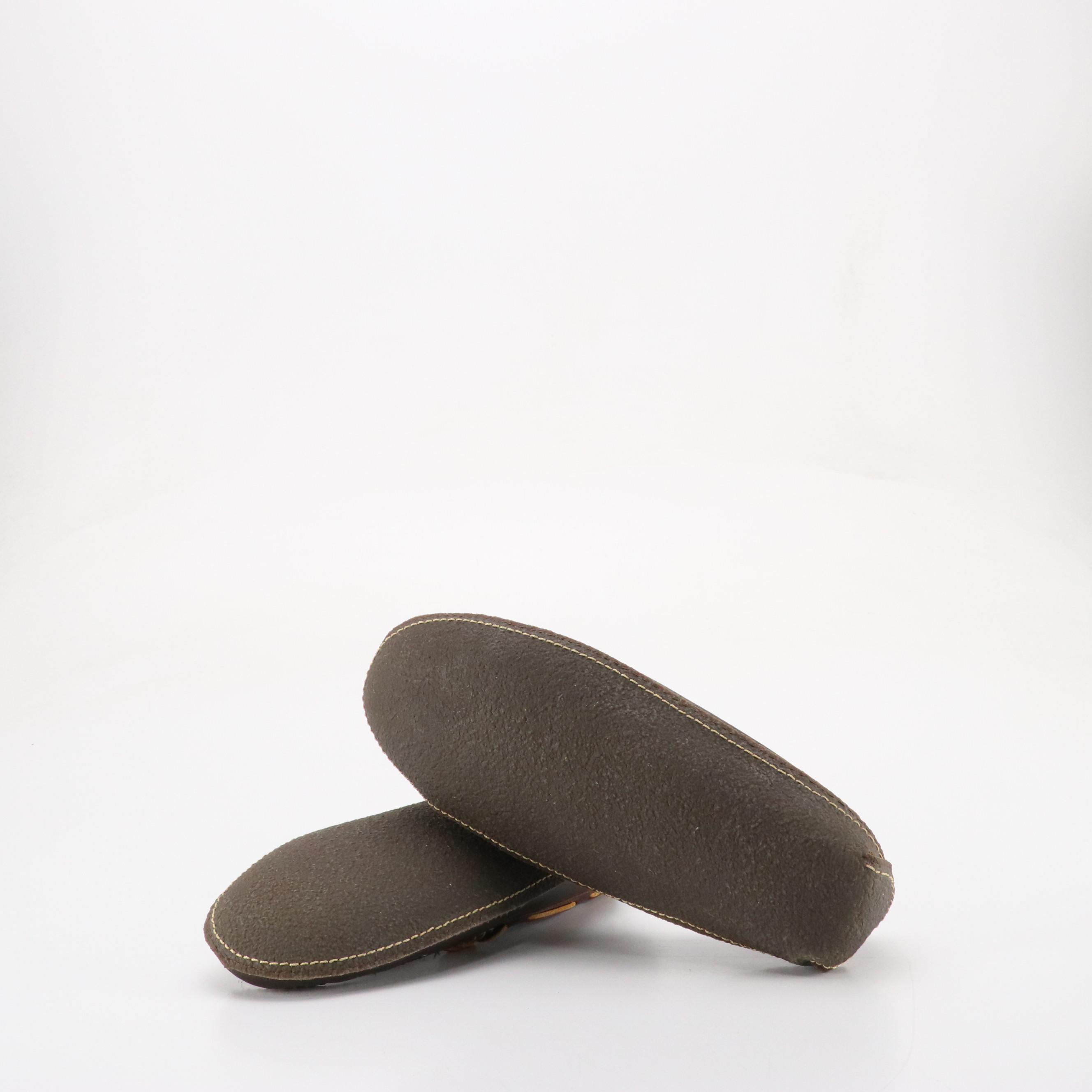 Men's L.L. Bean Leather and Crepe Sole Slippers with GoldToe Sport Socks