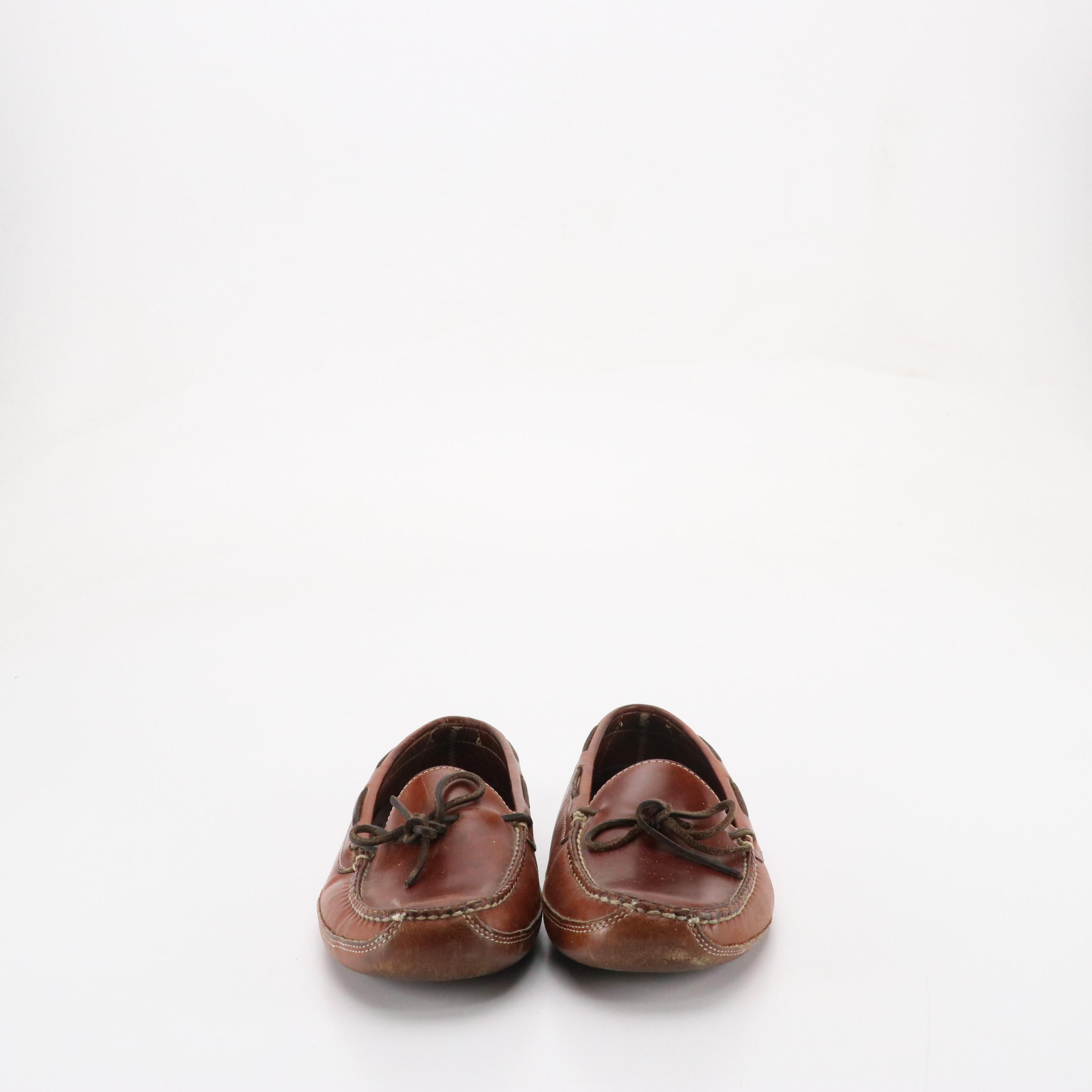 Men's L.L. Bean Leather and Crepe Sole Slippers with GoldToe Sport Socks