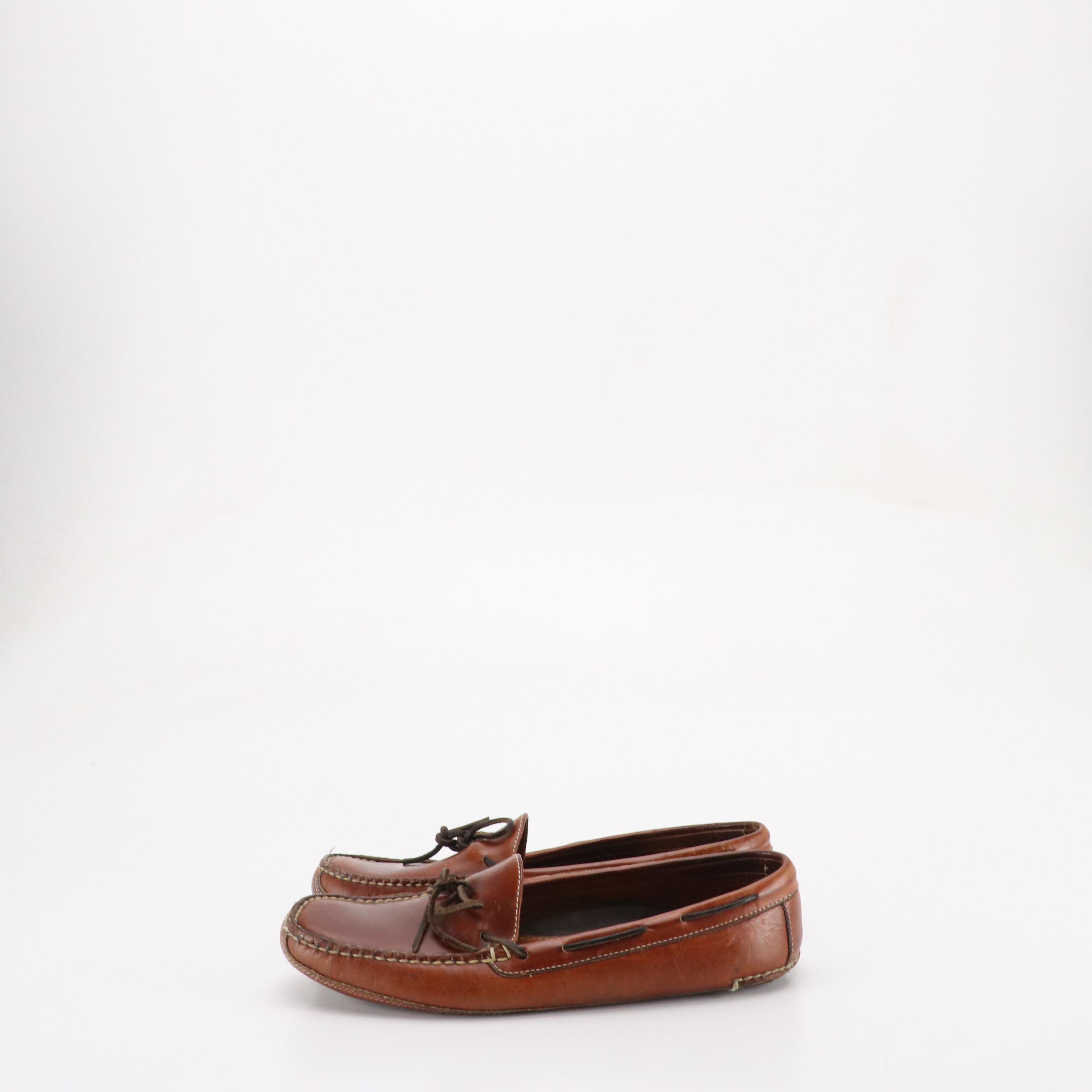 Men's L.L. Bean Leather and Crepe Sole Slippers with GoldToe Sport Socks