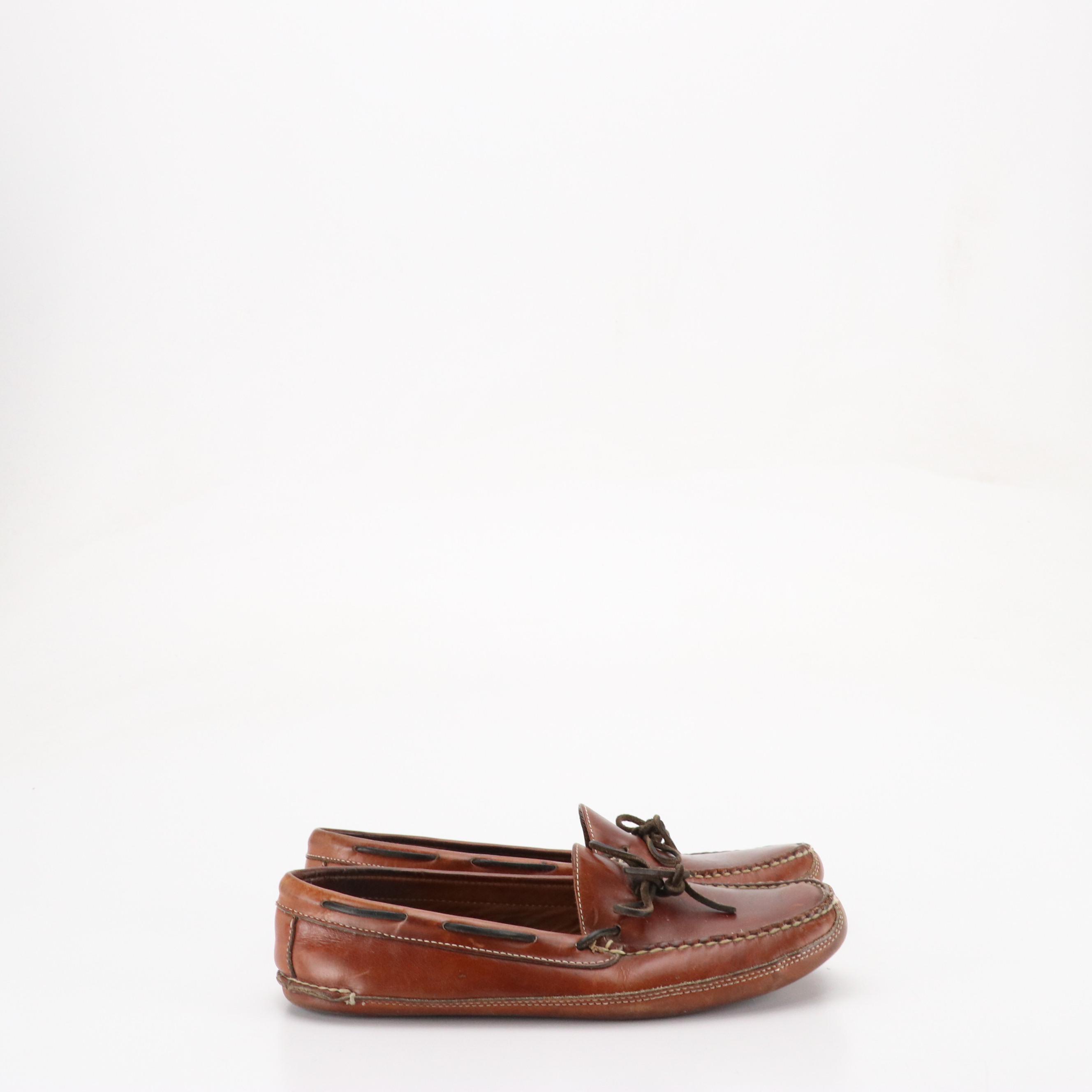 Men's L.L. Bean Leather and Crepe Sole Slippers with GoldToe Sport Socks