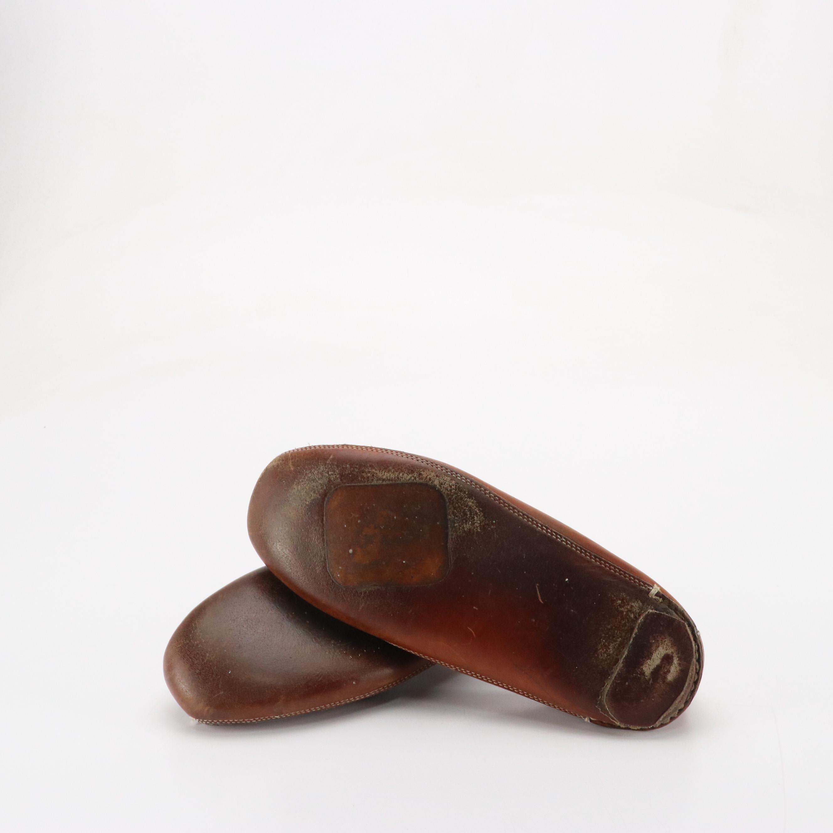 Men's L.L. Bean Leather and Crepe Sole Slippers with GoldToe Sport Socks