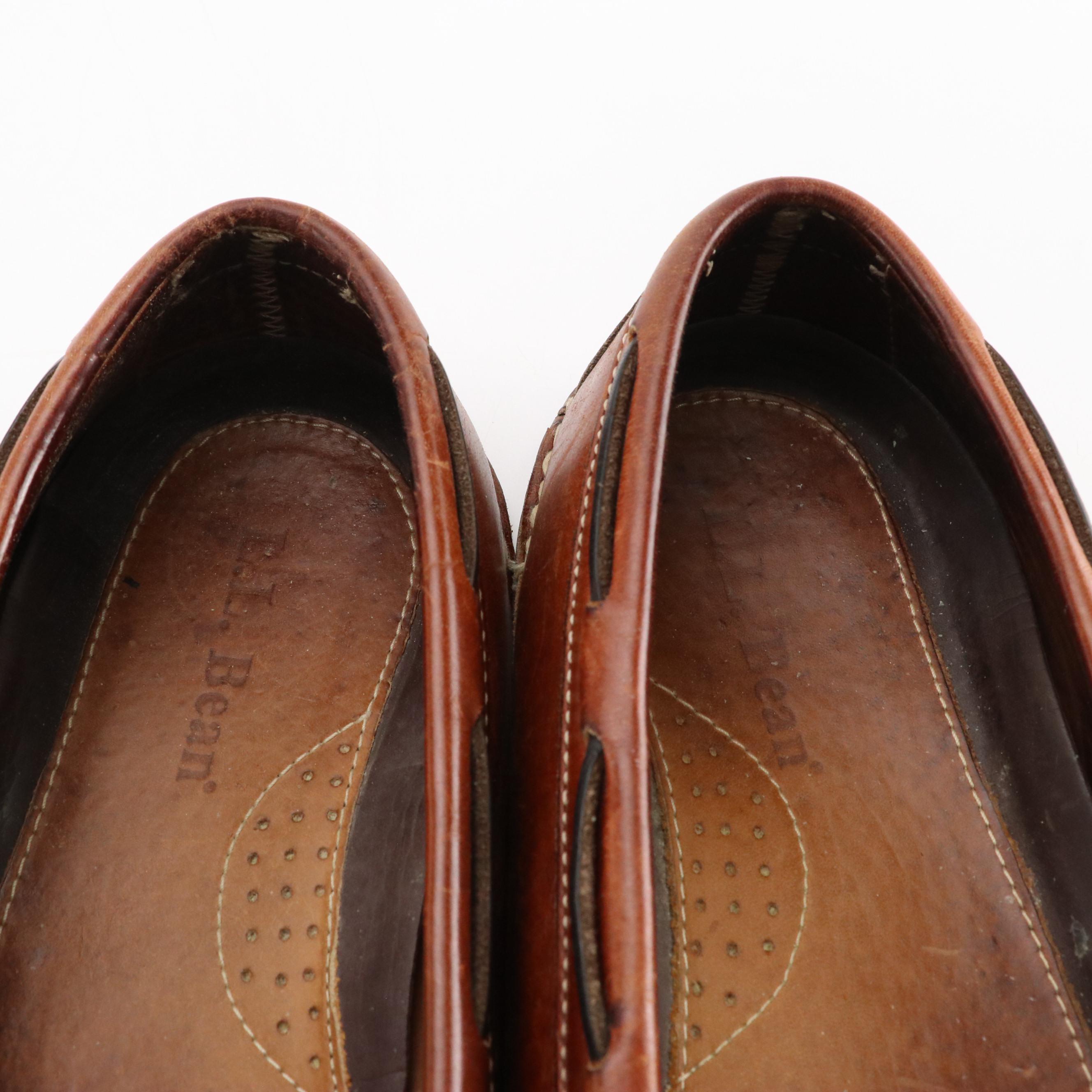 Men's L.L. Bean Leather and Crepe Sole Slippers with GoldToe Sport Socks