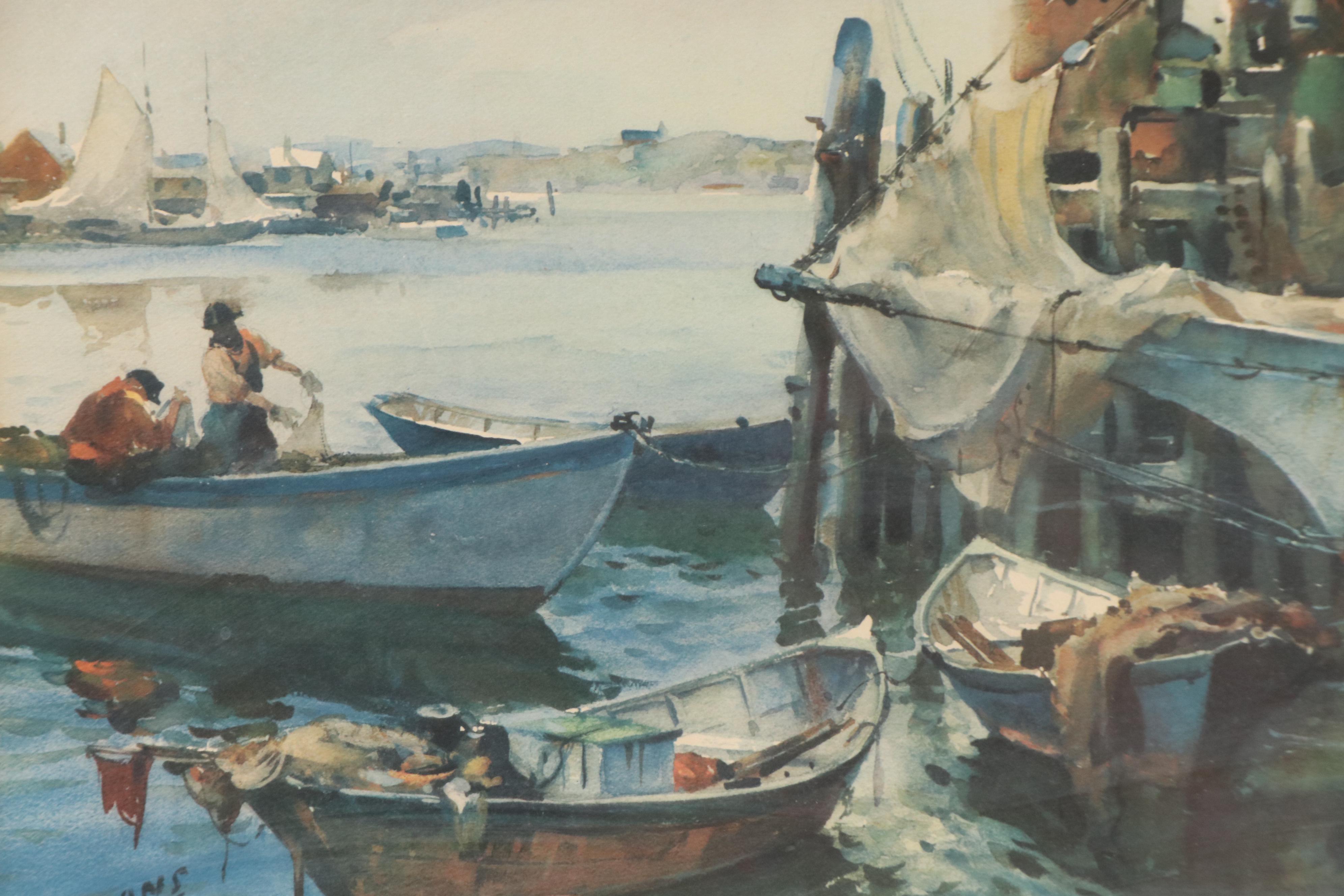 Offset Lithograph After James M. Sessions "Backwater," Mid to Late 20th Century