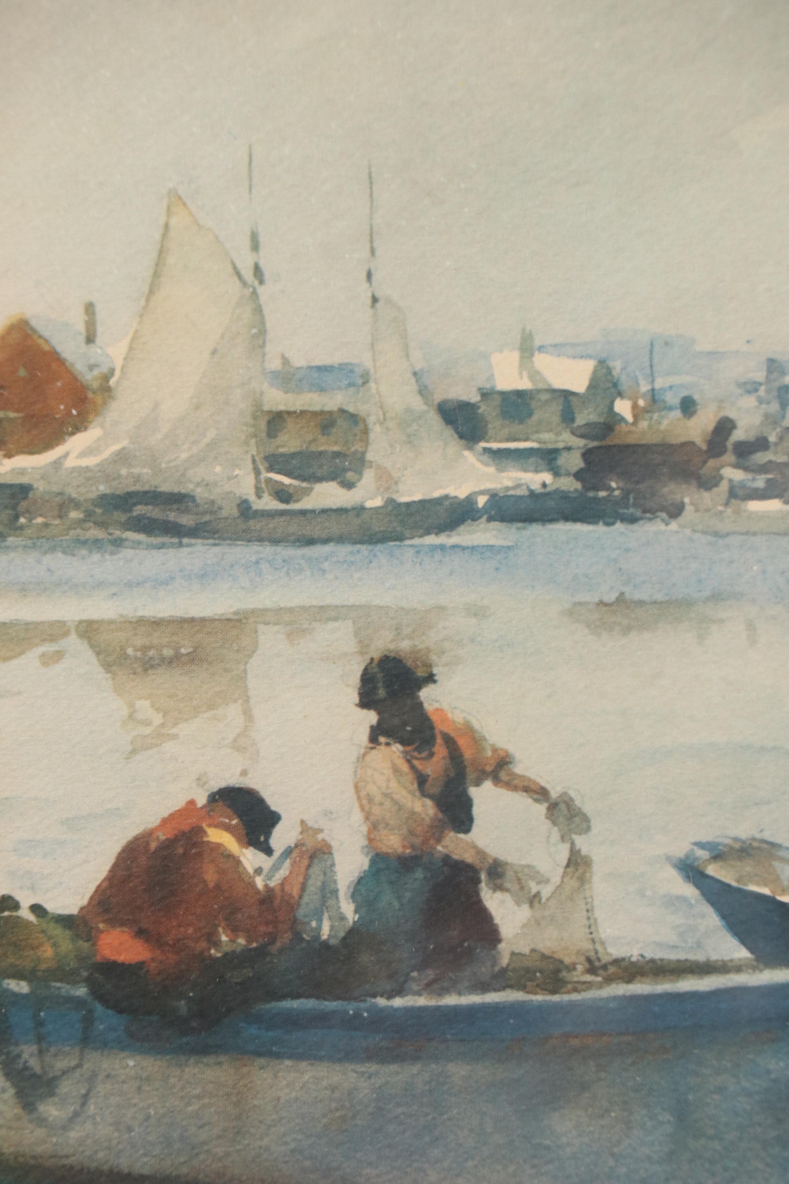 Offset Lithograph After James M. Sessions "Backwater," Mid to Late 20th Century