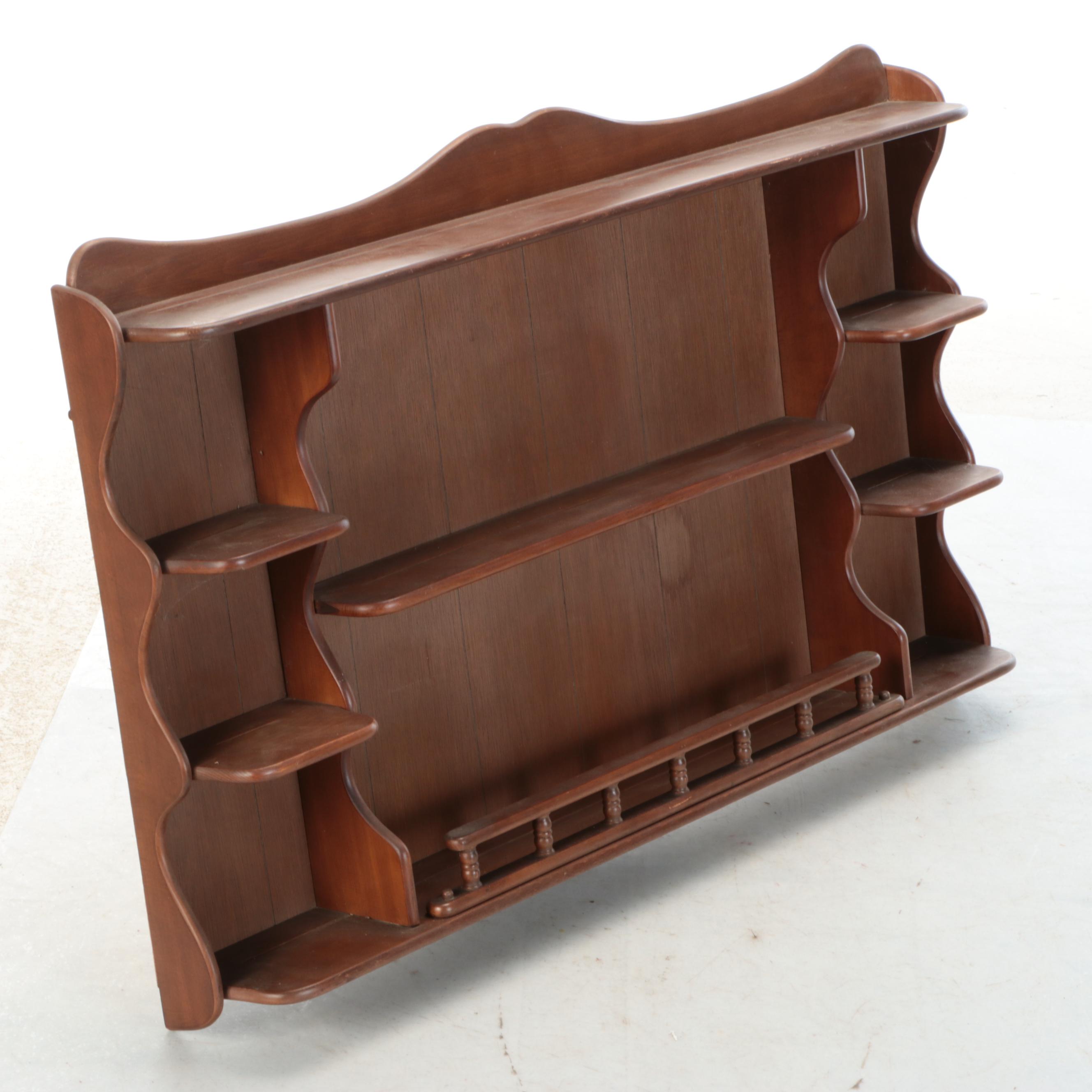 Authentic Furniture Products Colonial Style Wall Hanging Cup and Plate Shelf