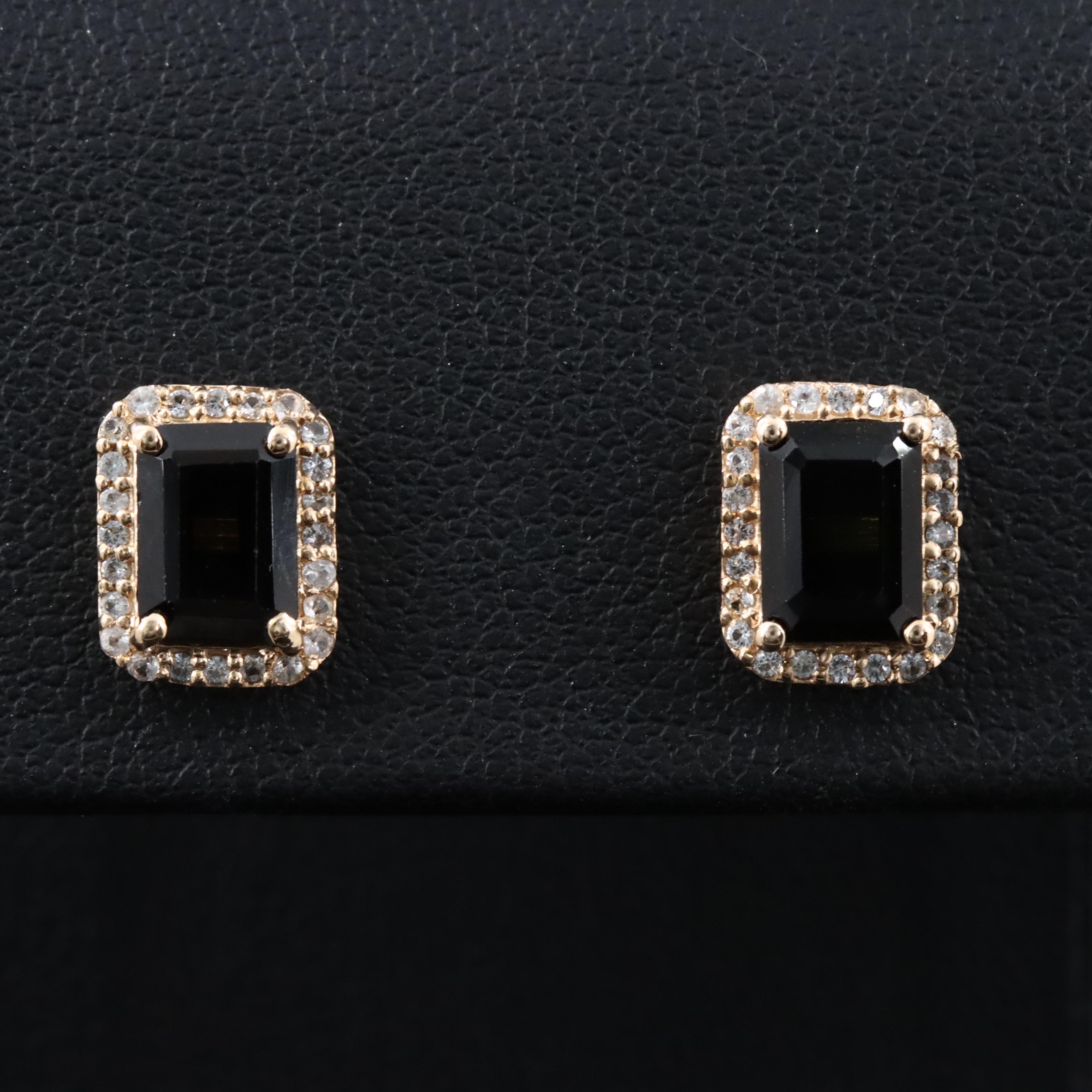 14K Verdelite and White Sapphire Earrings with IGI Jewelry Report