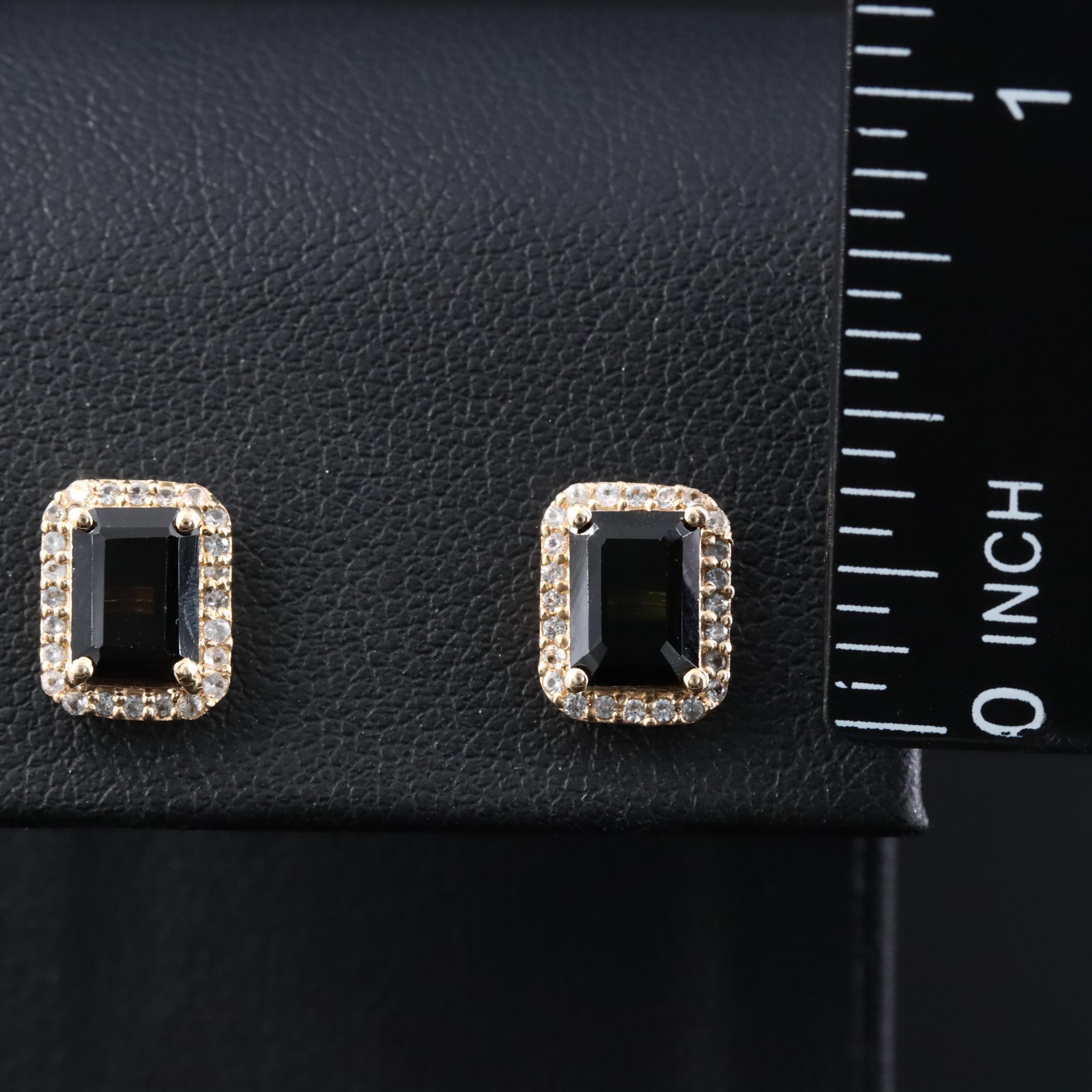 14K Verdelite and White Sapphire Earrings with IGI Jewelry Report