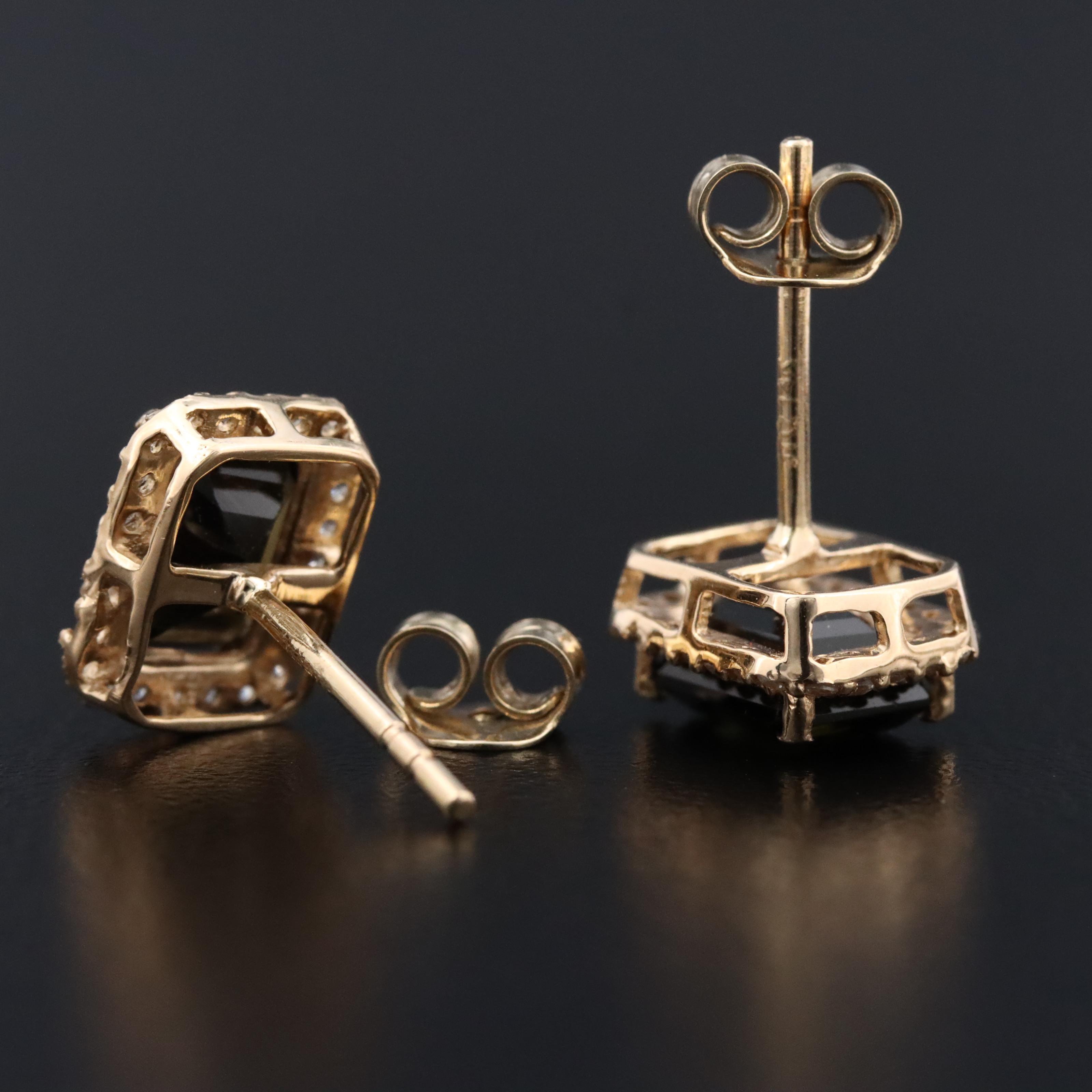 14K Verdelite and White Sapphire Earrings with IGI Jewelry Report