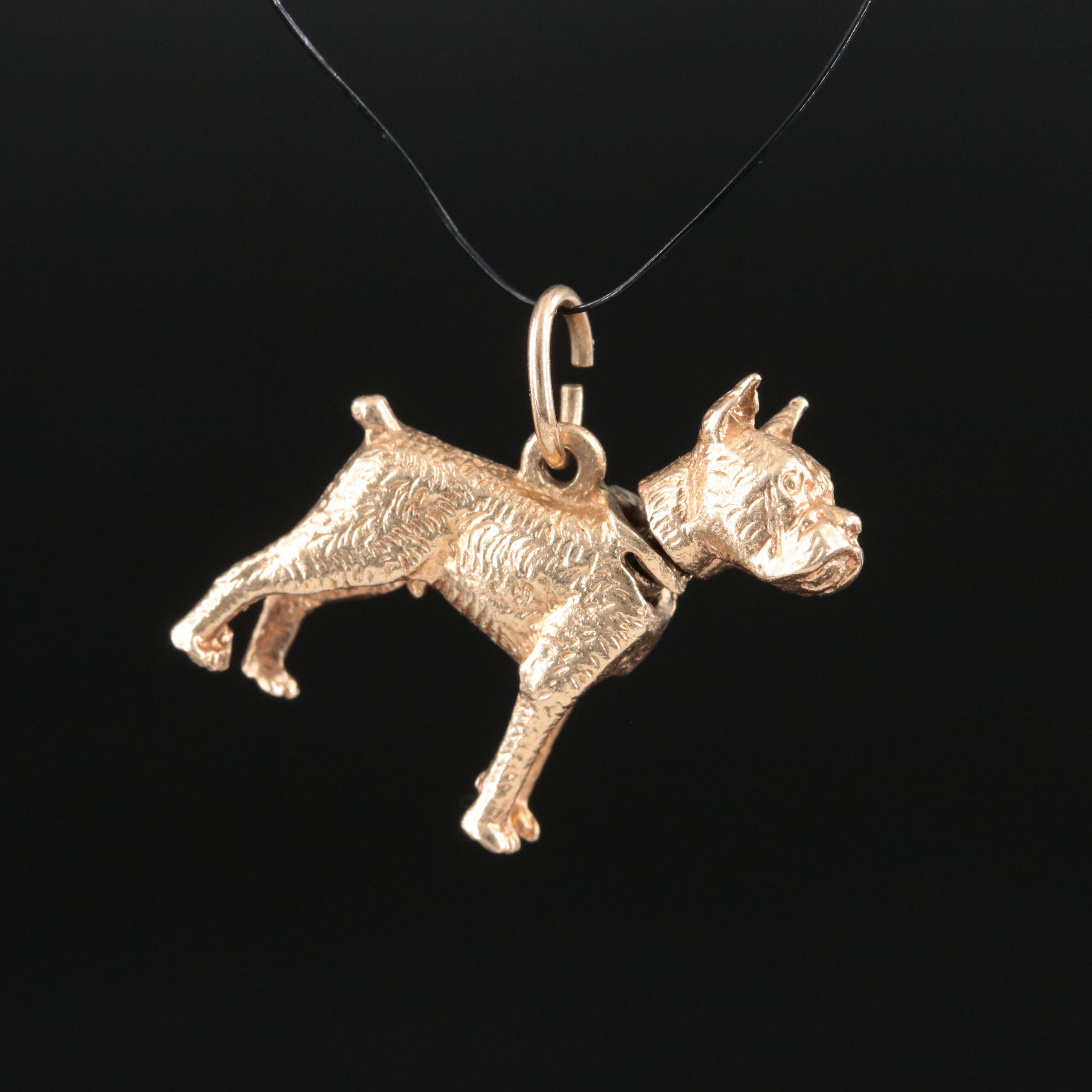 14K Boxer Charm with Articulated Head