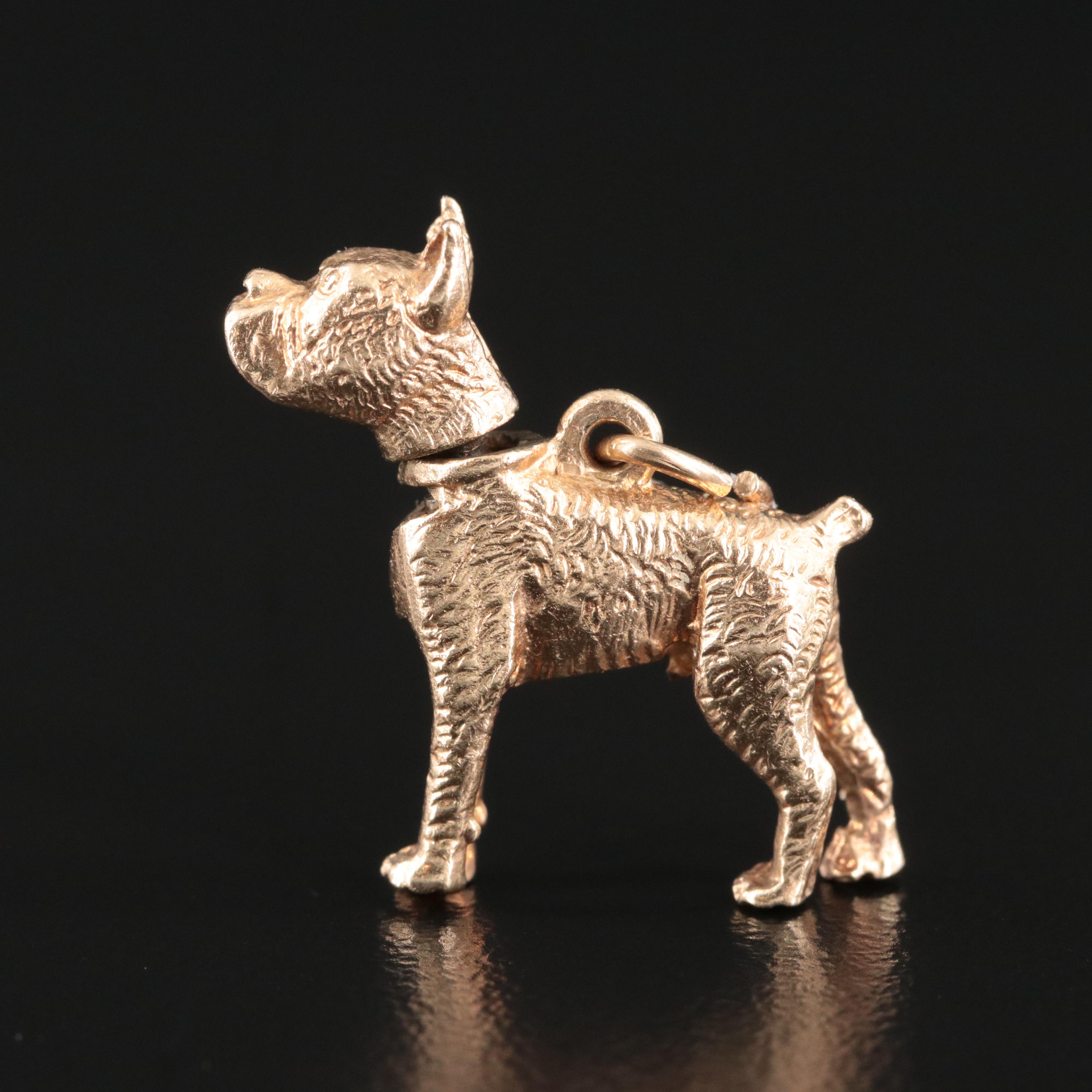 14K Boxer Charm with Articulated Head