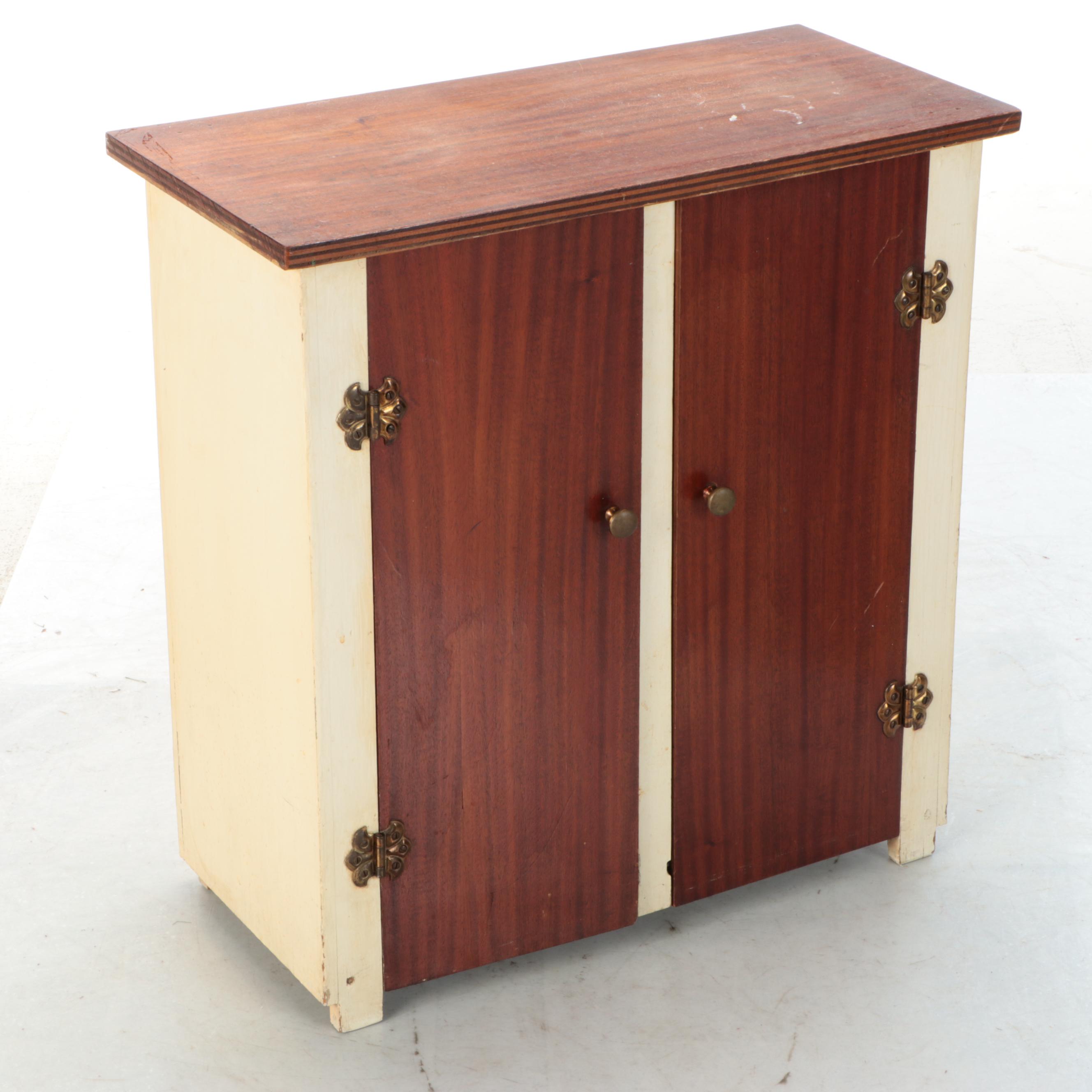 Parcel-Painted Plywood Cupboard, 20th Century