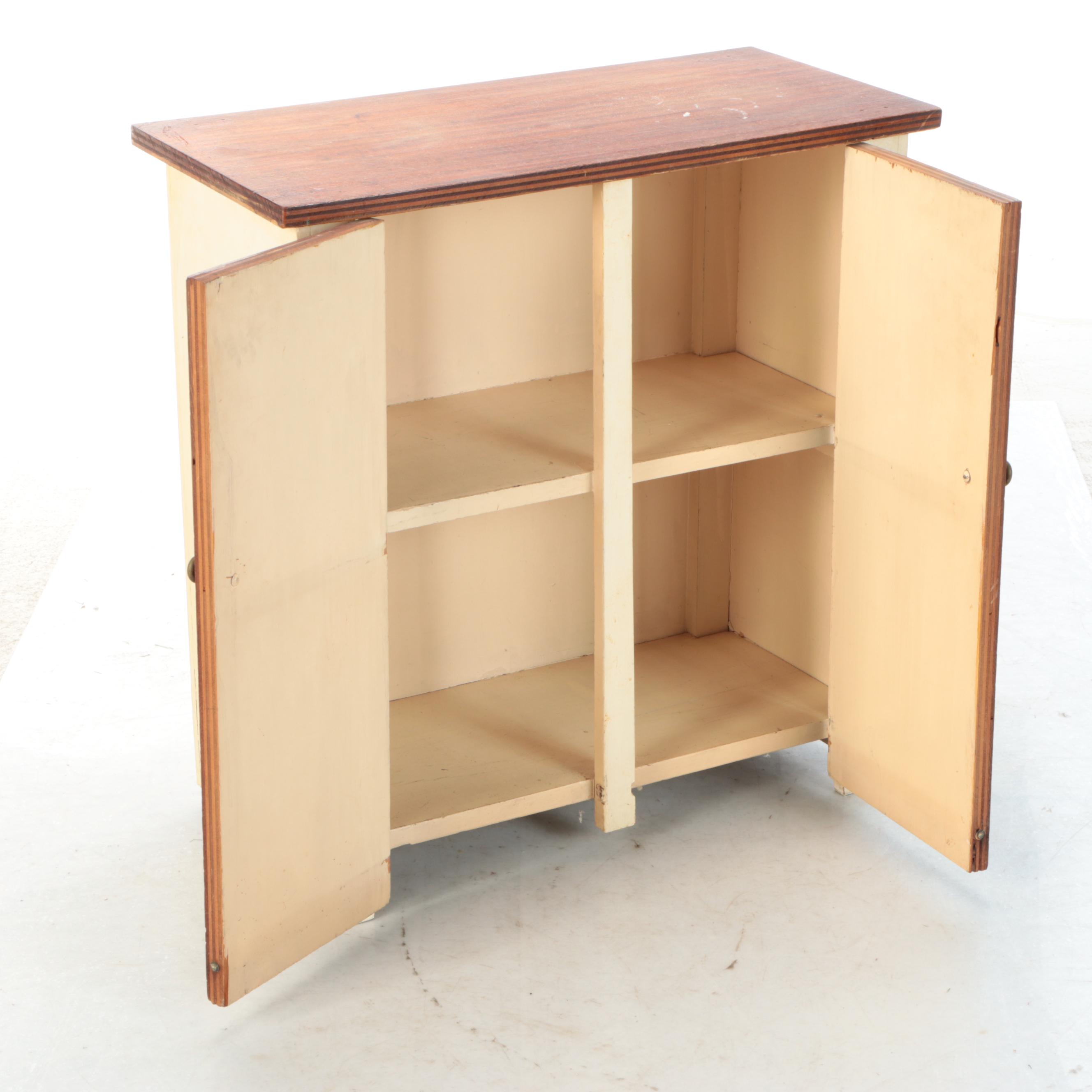 Parcel-Painted Plywood Cupboard, 20th Century