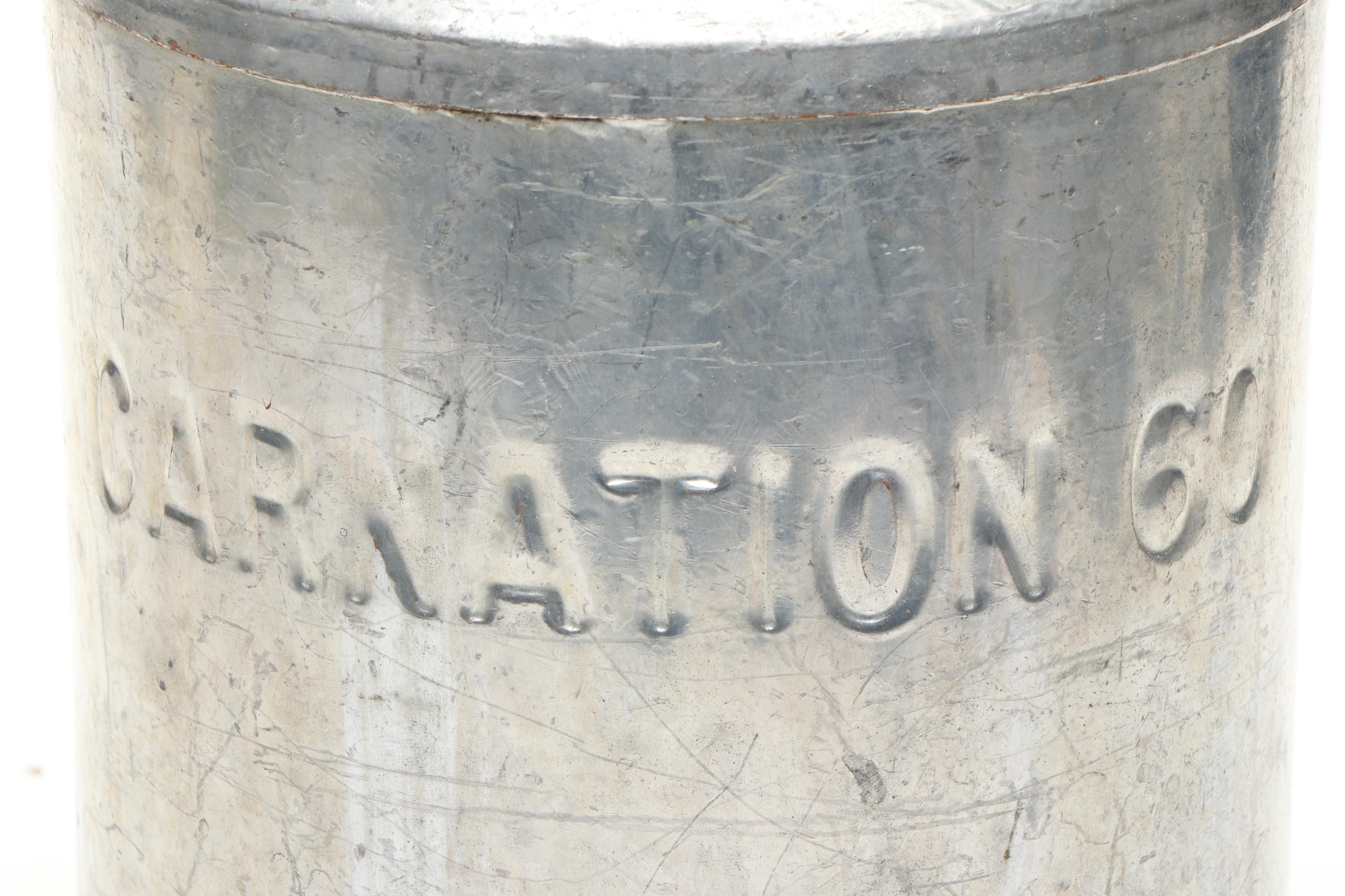Galvanized Metal Carnation Co. Milk Can