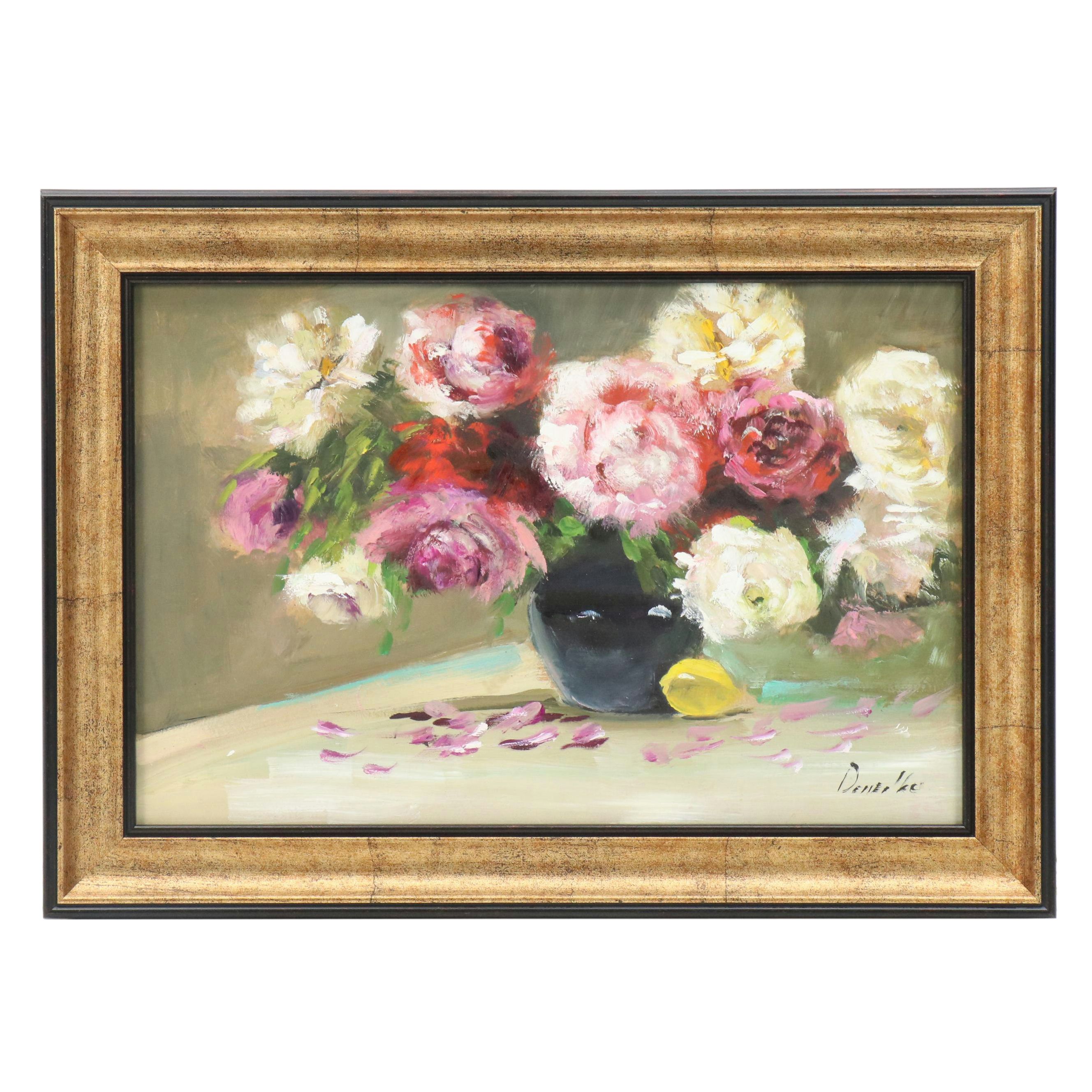 Natalia Demenko Floral Still Life Oil Painting, 21st Century