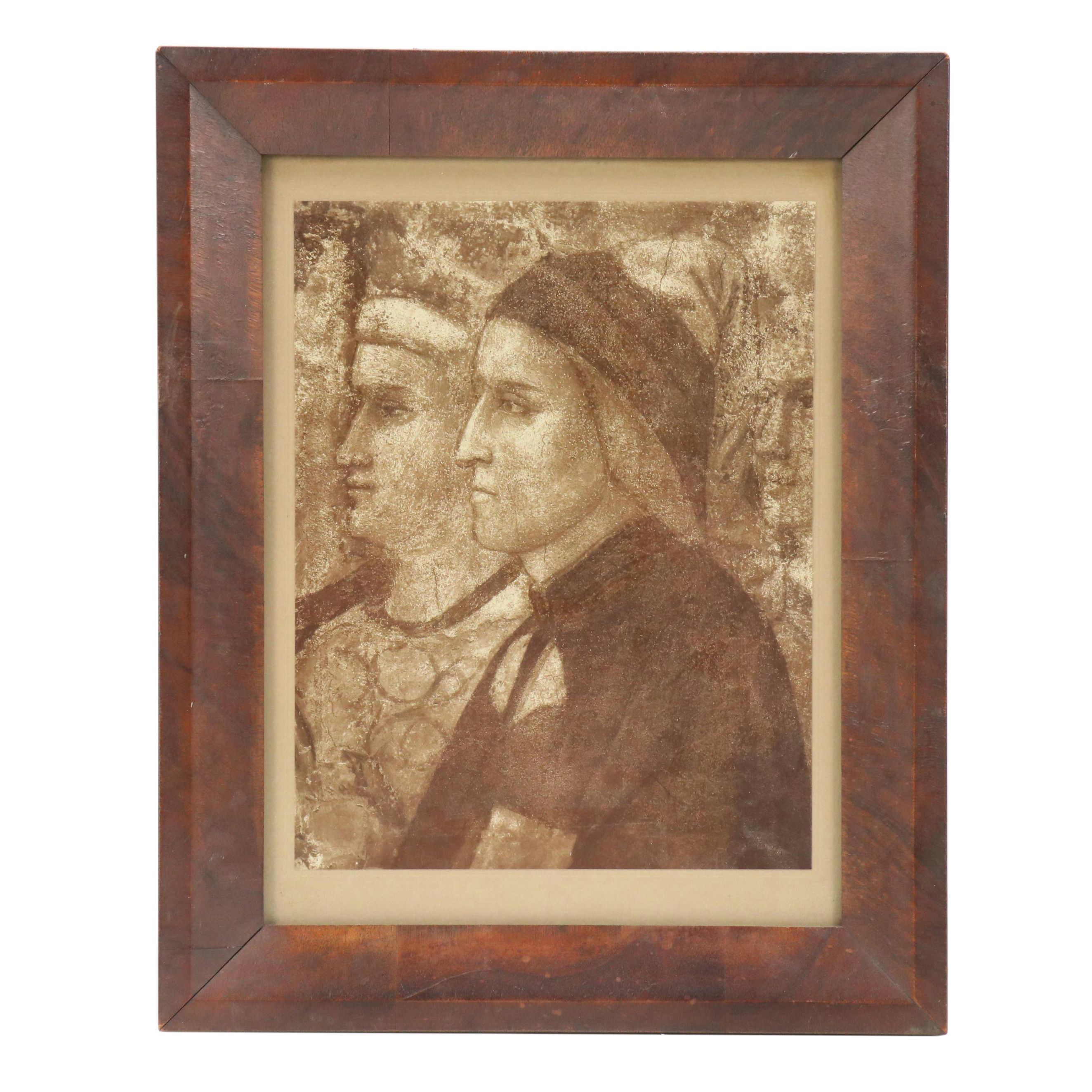 Reproduction Print After Giotto di Bondone "Paradise, Detail of Dante Alighieri"