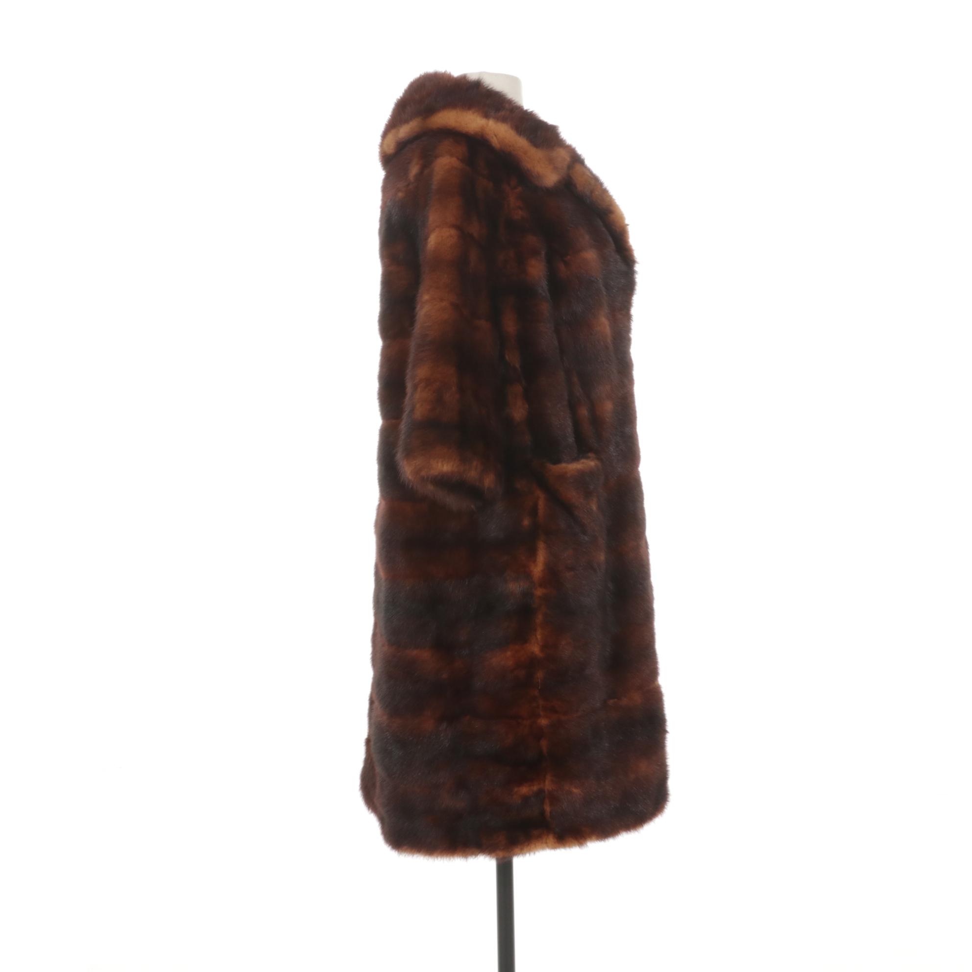 I. Magnin Eco Brown and Amber Canadian Sable Fur Coat