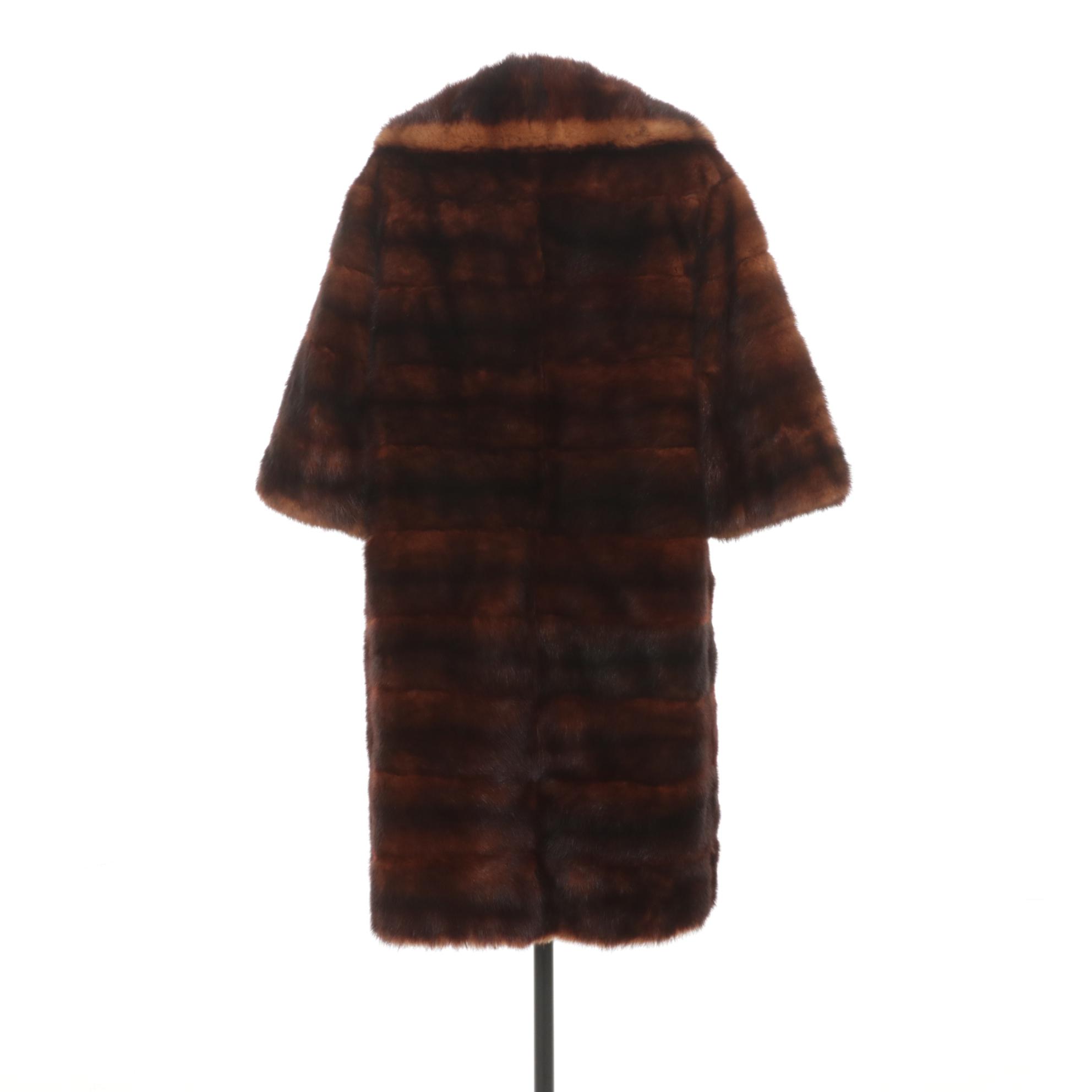 I. Magnin Eco Brown and Amber Canadian Sable Fur Coat