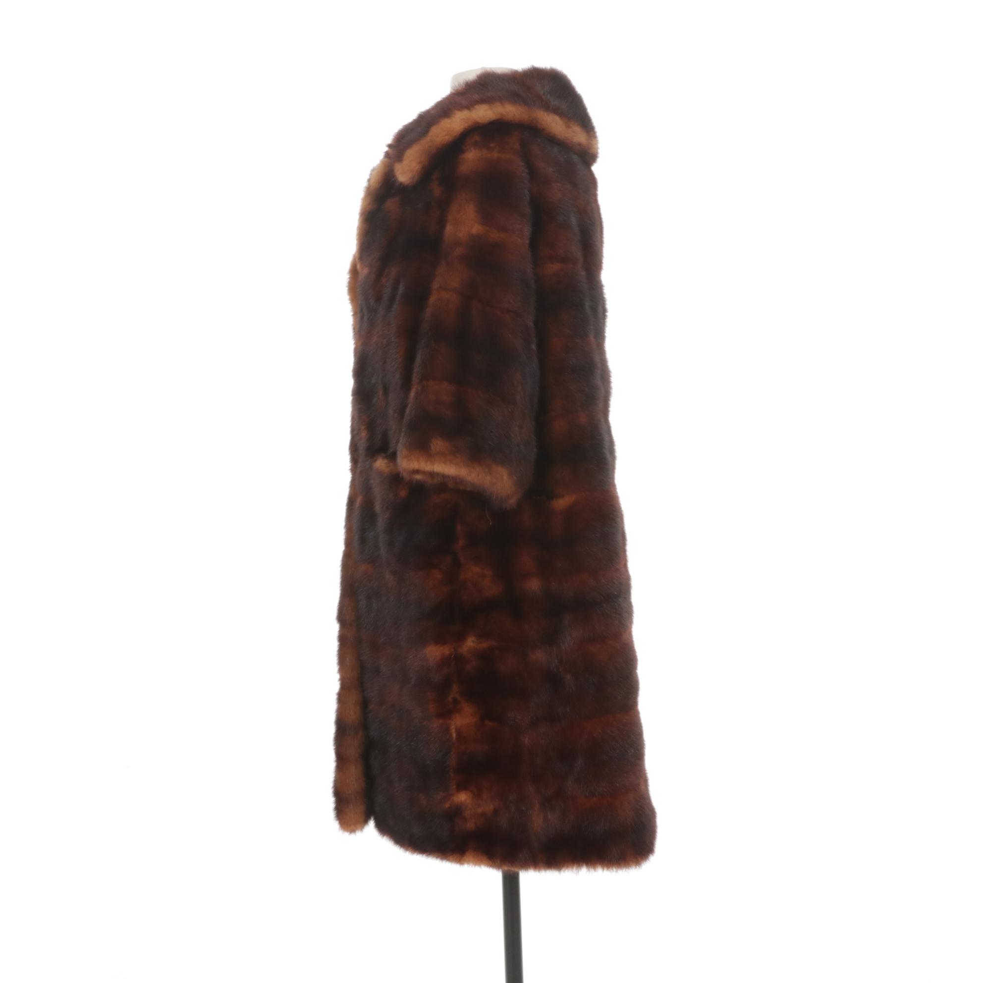 I. Magnin Eco Brown and Amber Canadian Sable Fur Coat