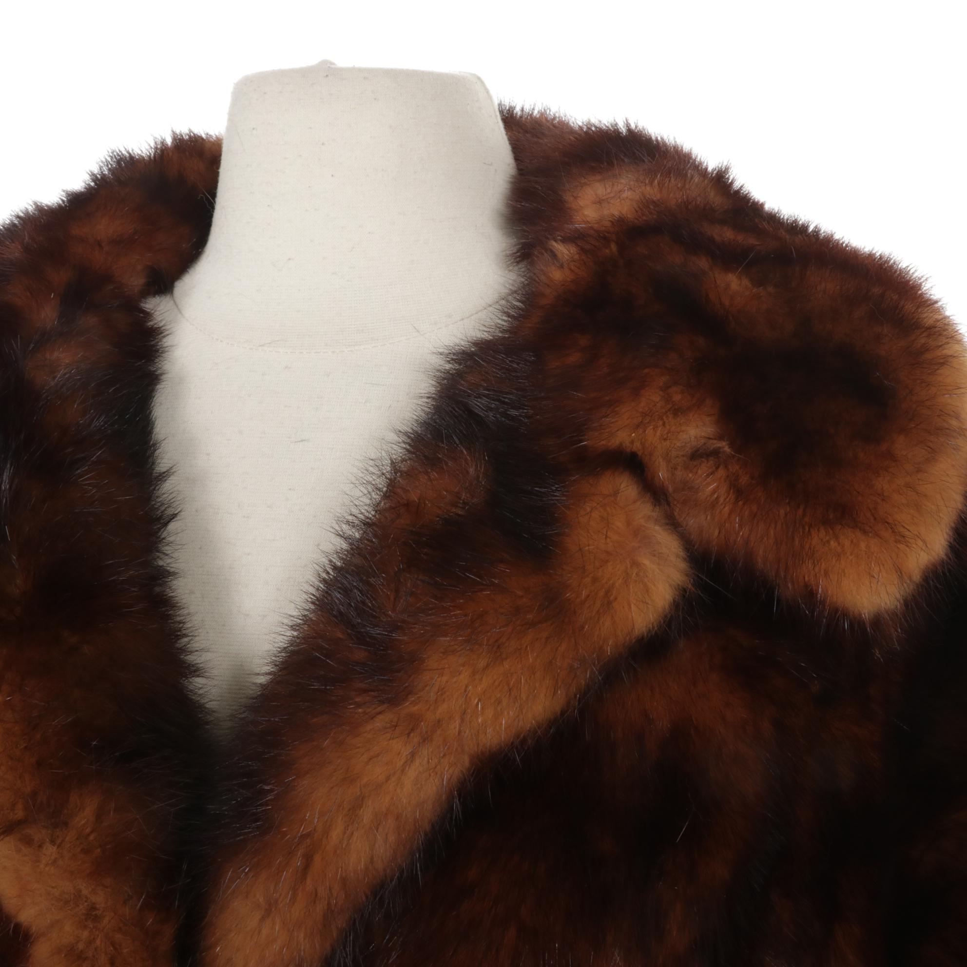I. Magnin Eco Brown and Amber Canadian Sable Fur Coat