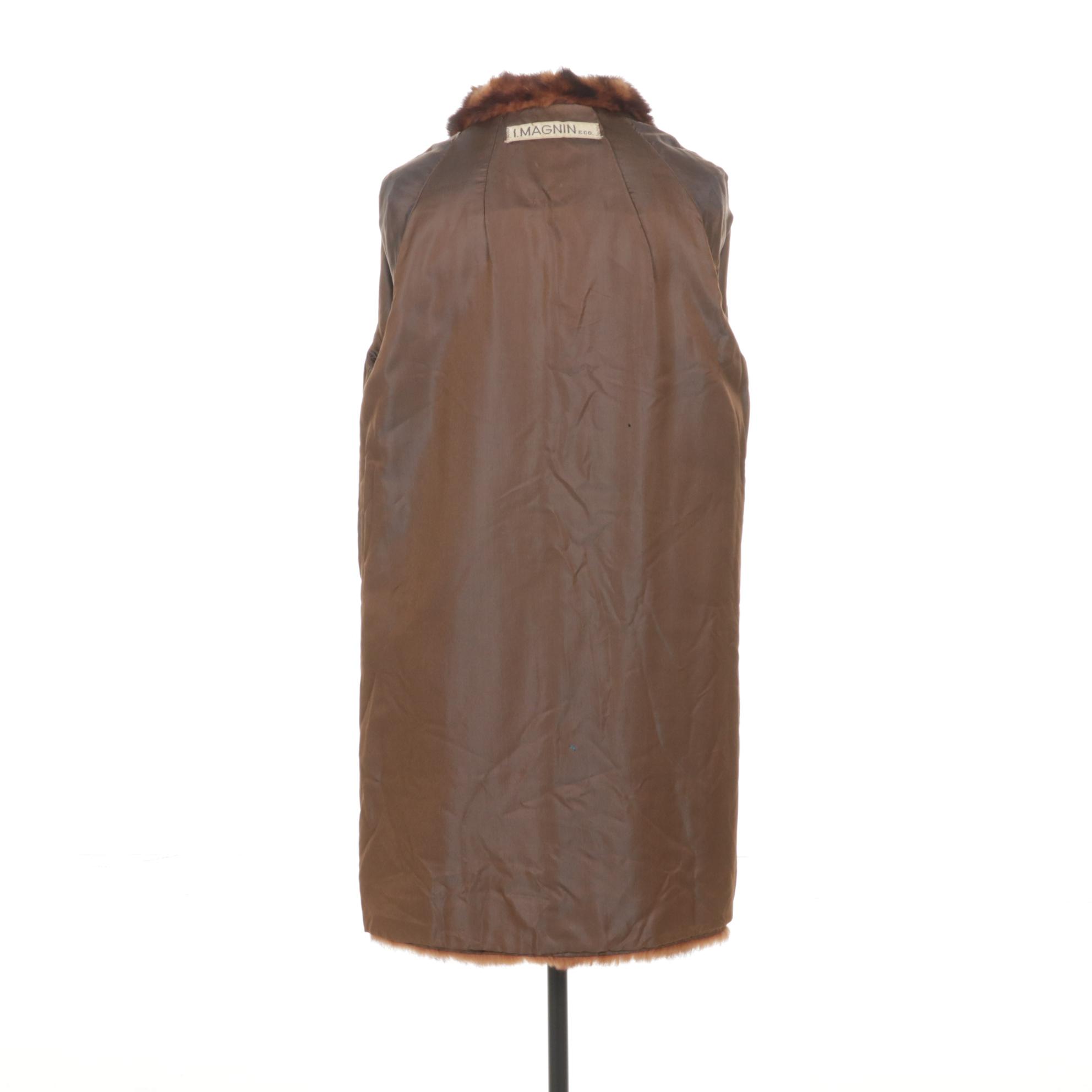 I. Magnin Eco Brown and Amber Canadian Sable Fur Coat