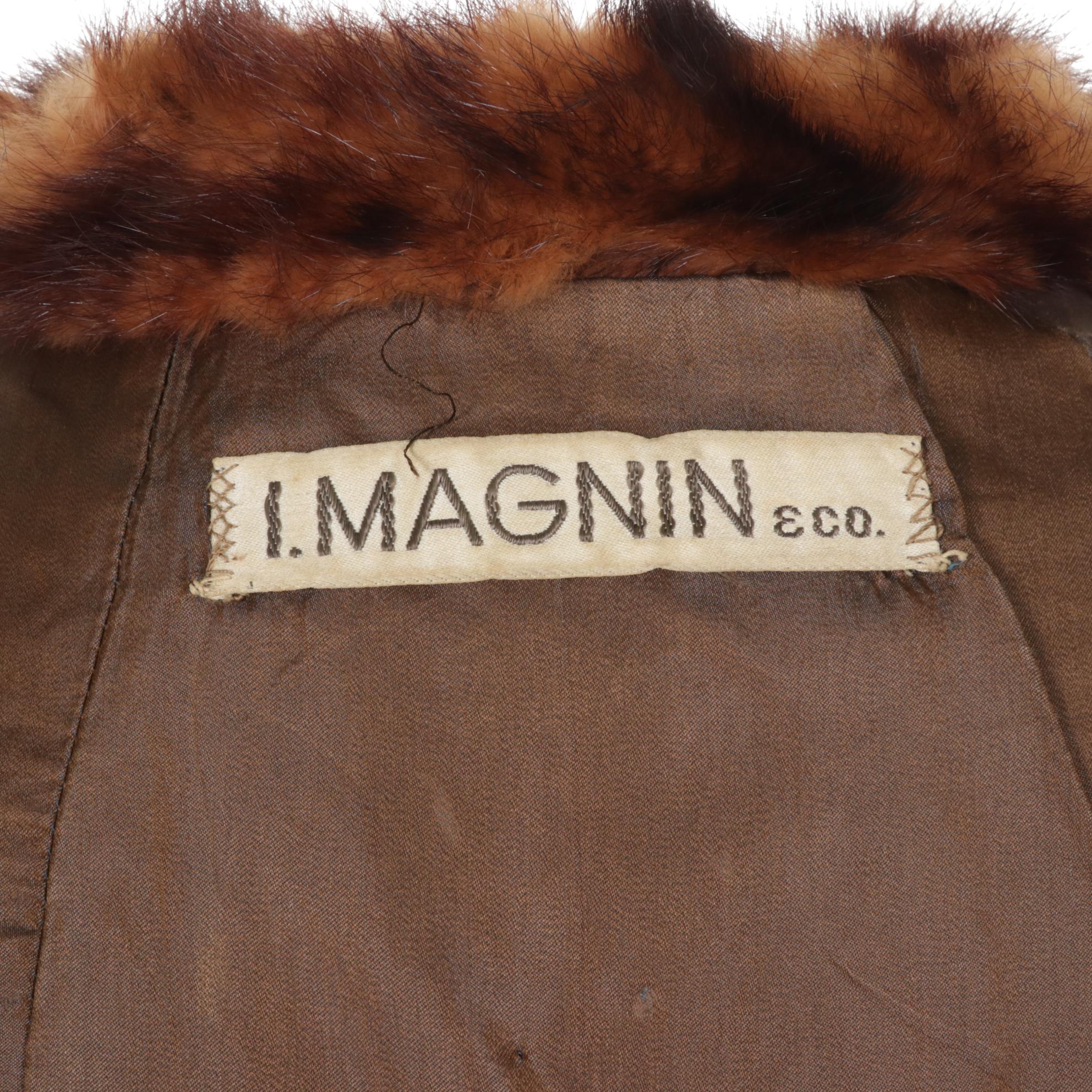 I. Magnin Eco Brown and Amber Canadian Sable Fur Coat