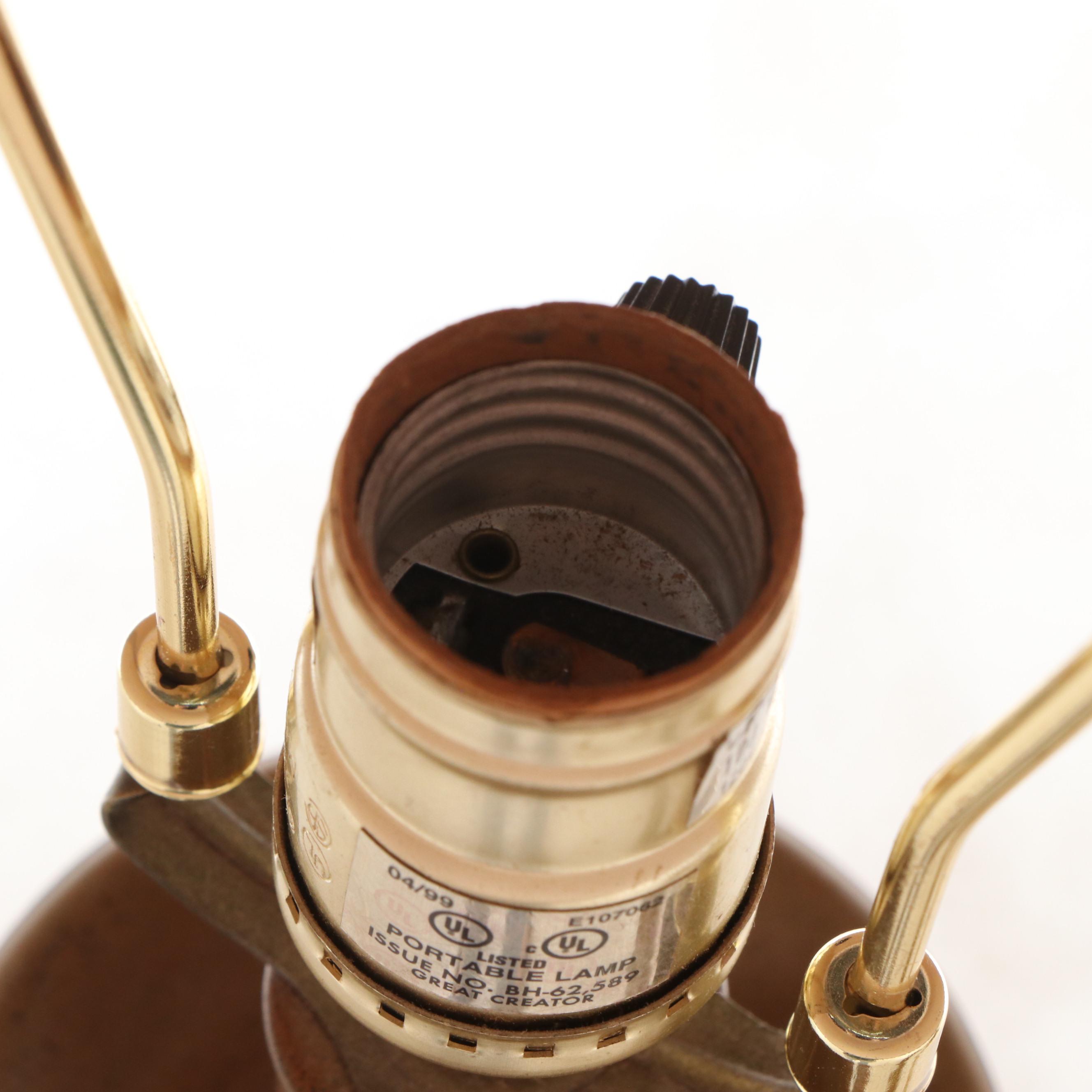 Gilt Finish Swing Arm Floor Lamp with Beige Drum Shade, 21st Century