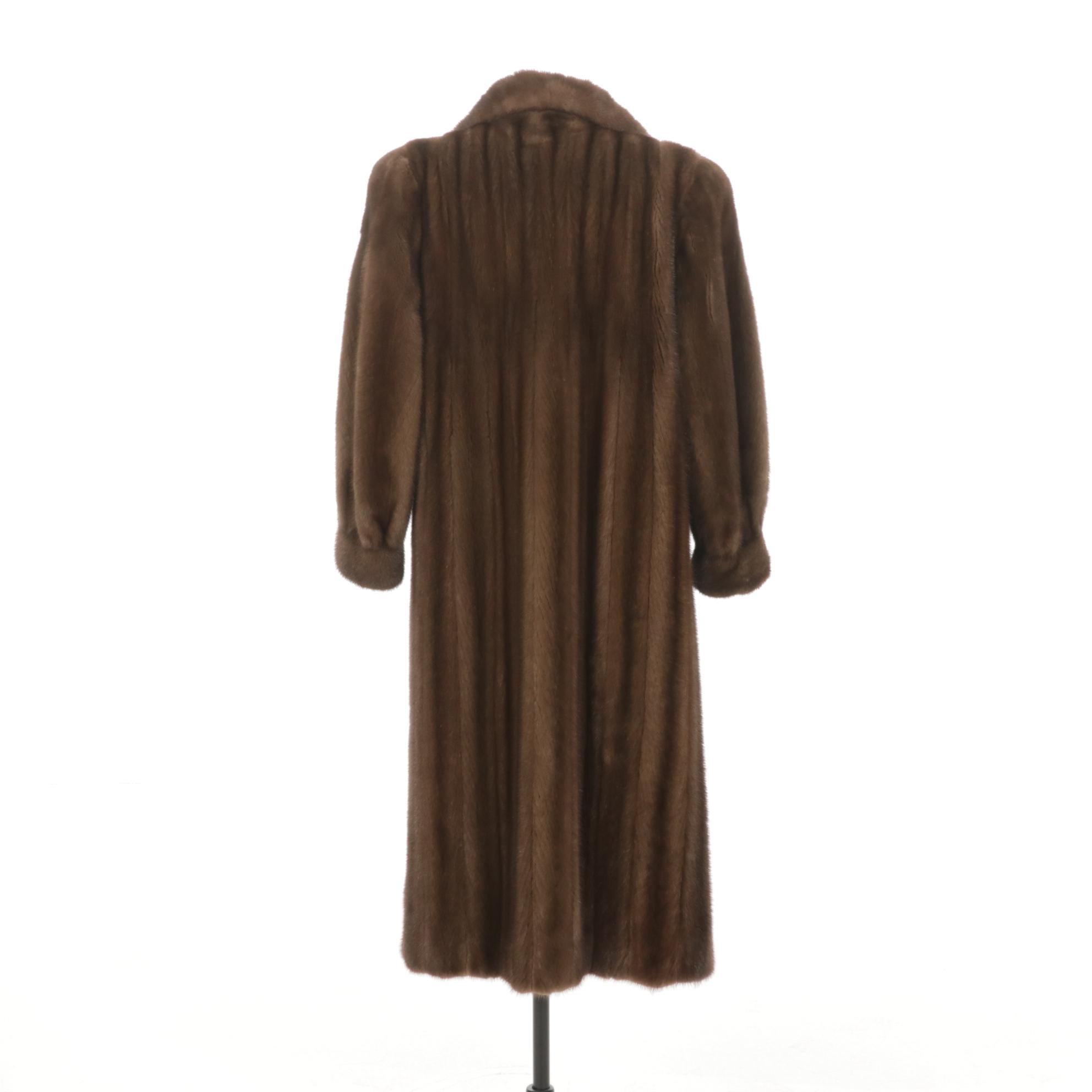 Robert Sidney Chestnut Mink Fur Trench Coat