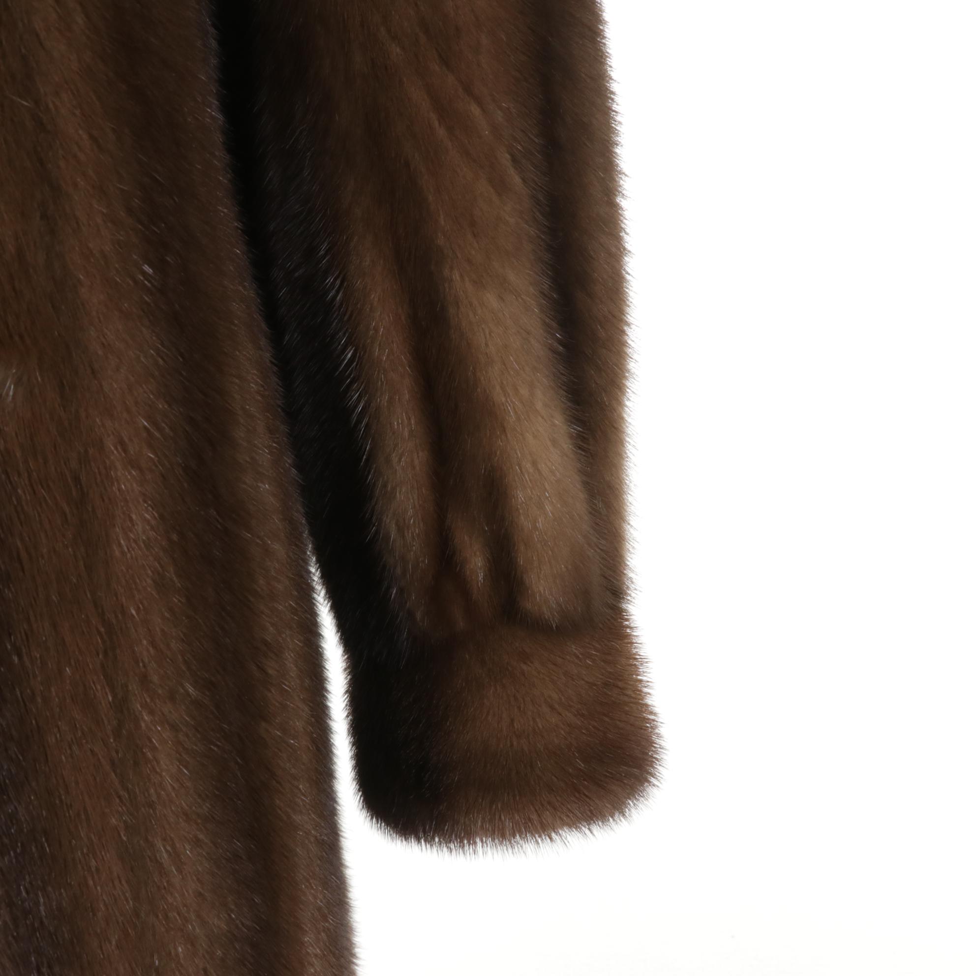 Robert Sidney Chestnut Mink Fur Trench Coat