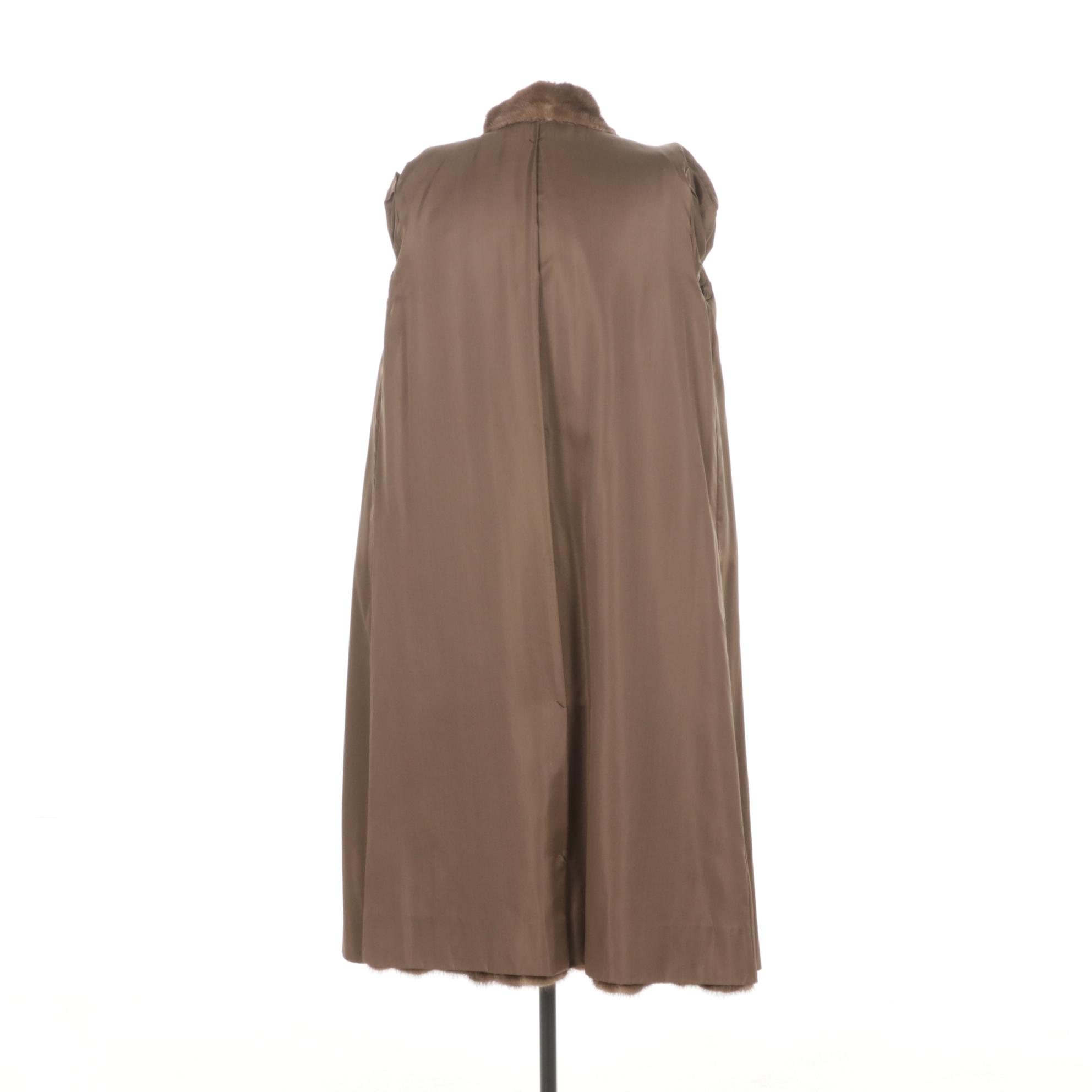 Robert Sidney Chestnut Mink Fur Trench Coat