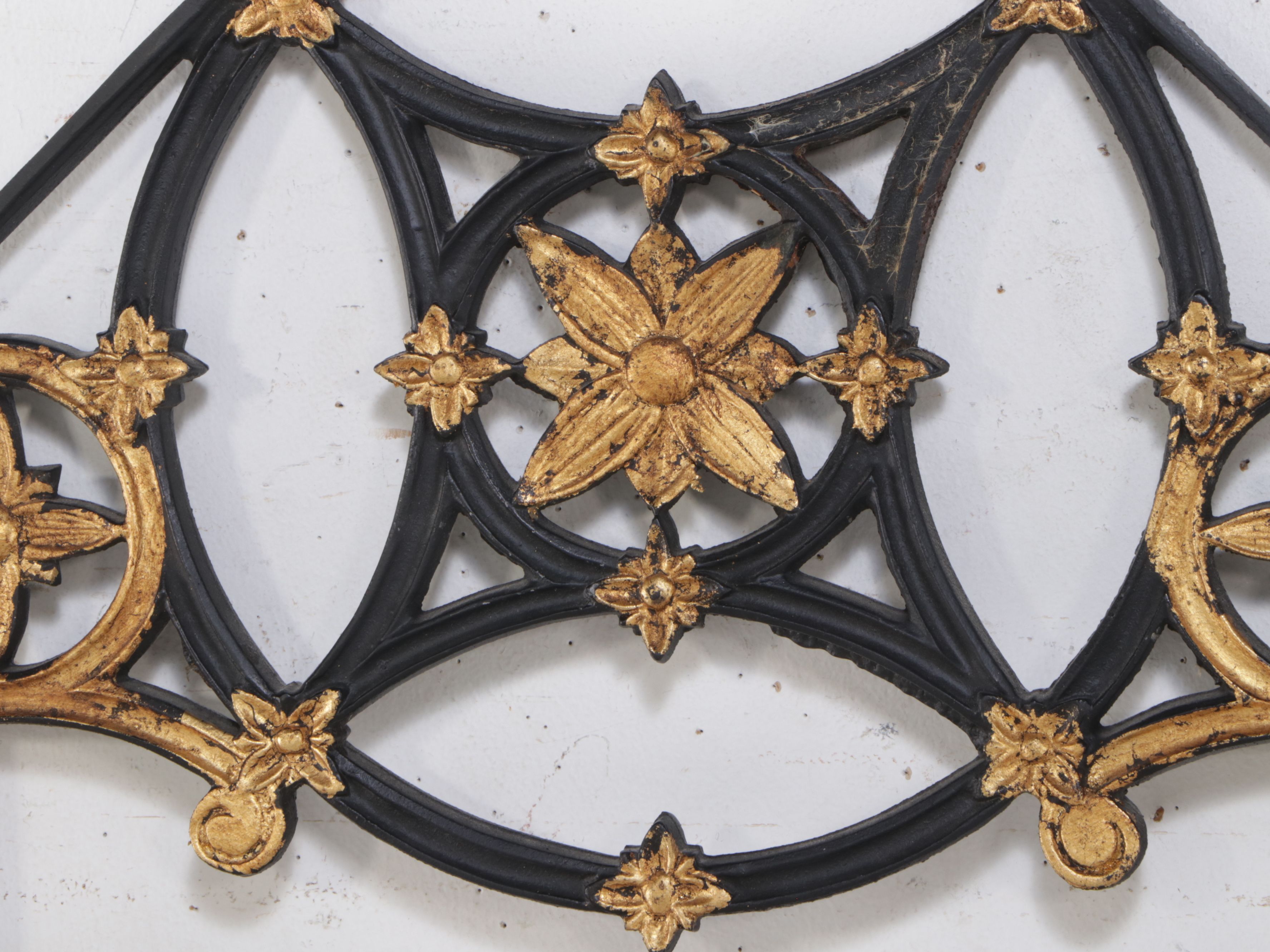 John Richard French Gothic Style Antiqued Gold Painted Metal Wall Mirror