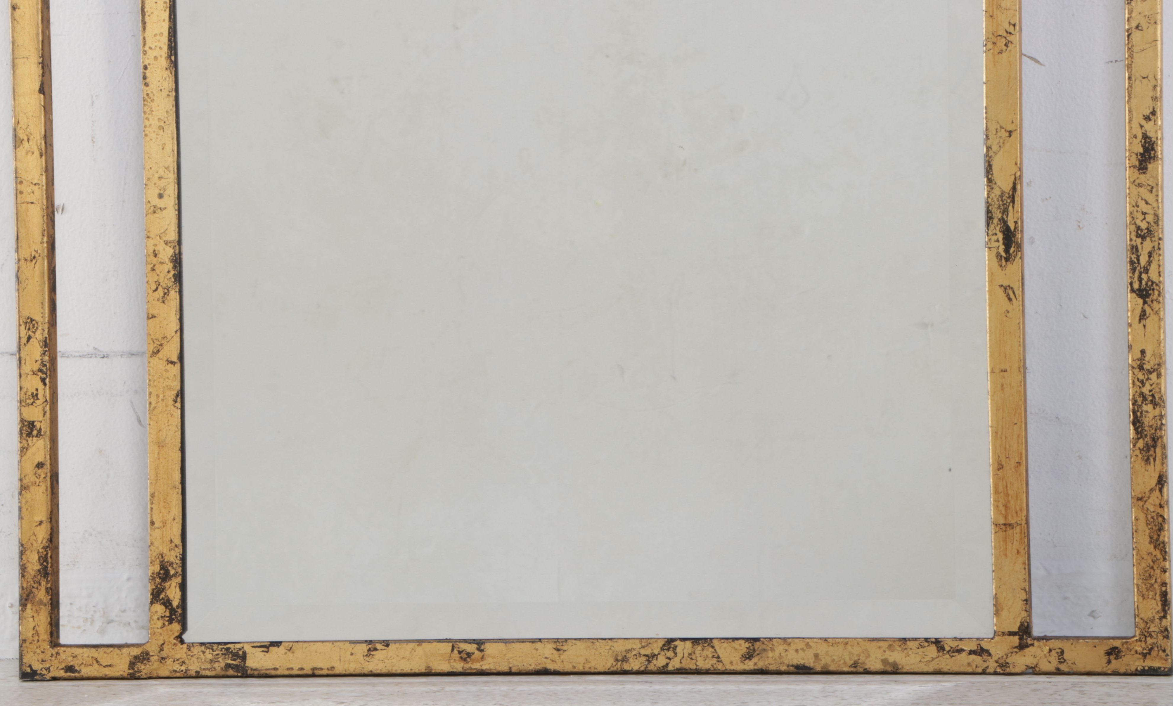 John Richard French Gothic Style Antiqued Gold Painted Metal Wall Mirror