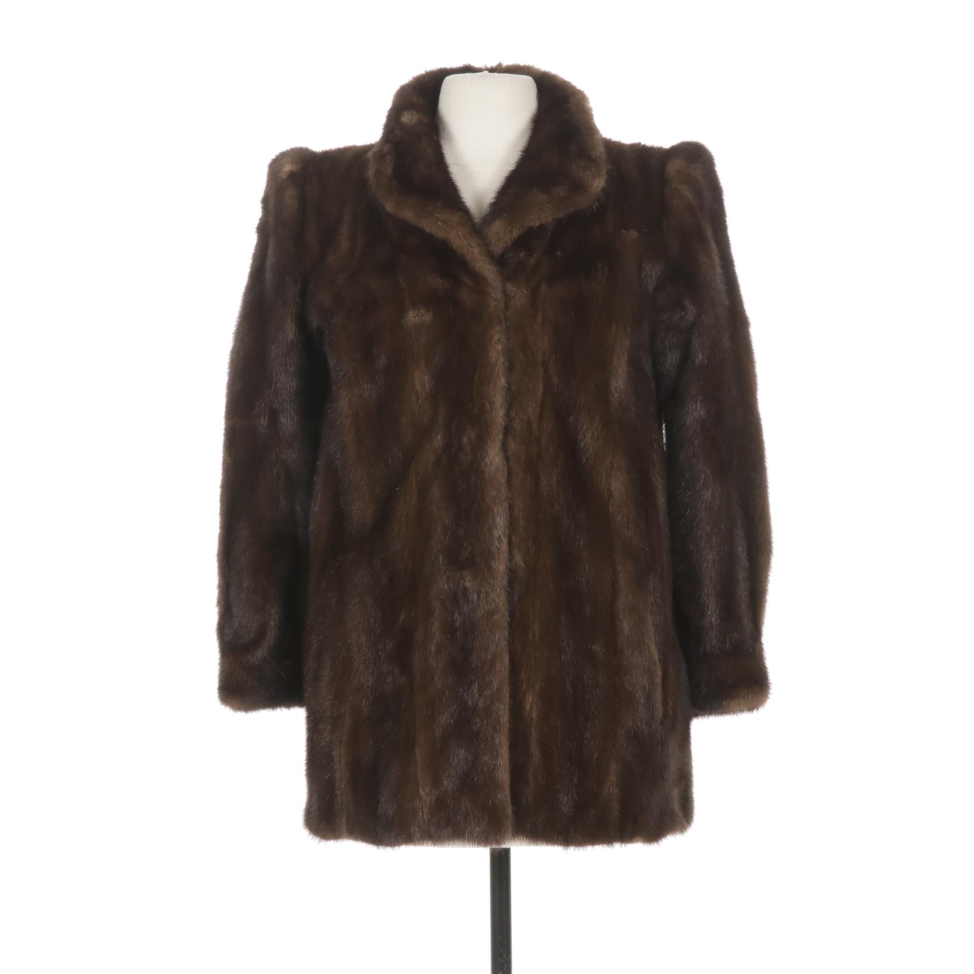 Mahogany Mink Fur Jacket by Saga Mink