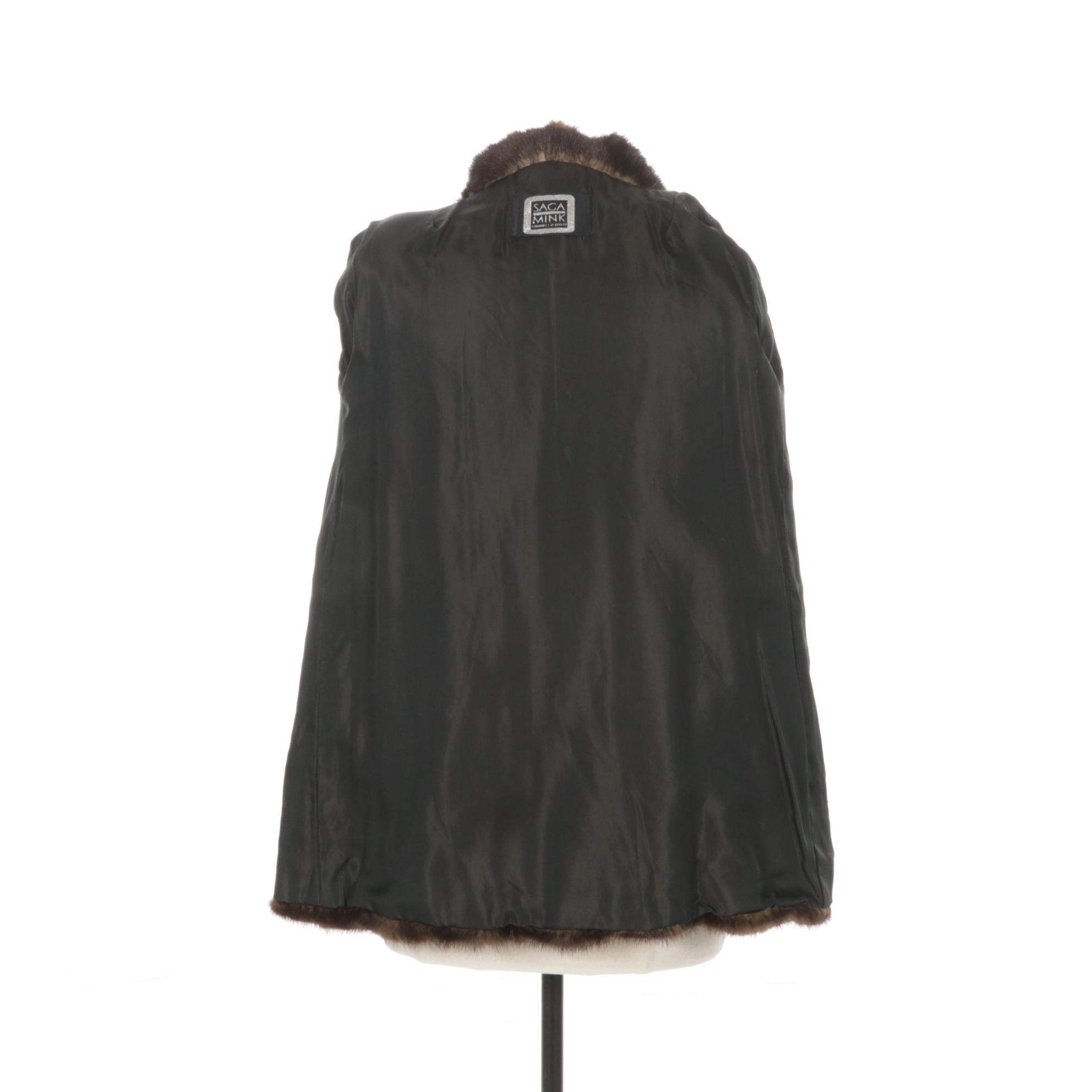 Mahogany Mink Fur Jacket by Saga Mink