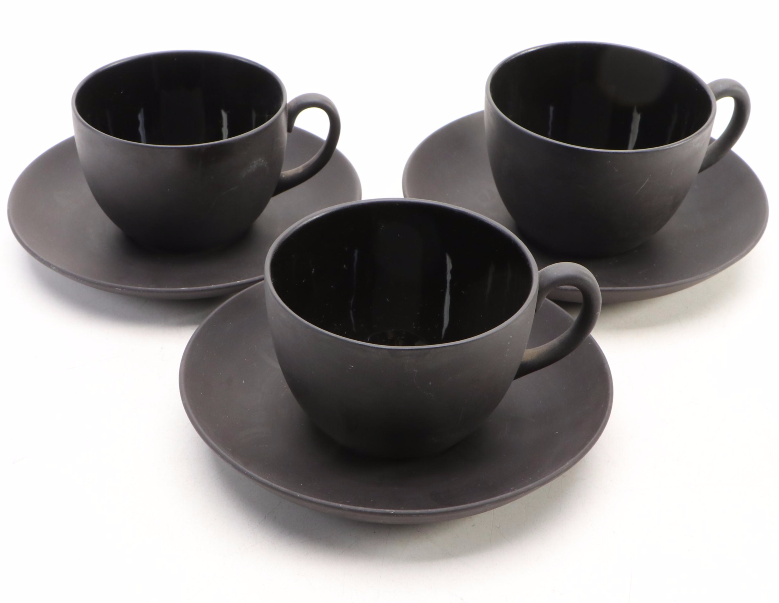 Wedgwood Black Basalt Teacups, Saucers and Other Ceramic Tableware