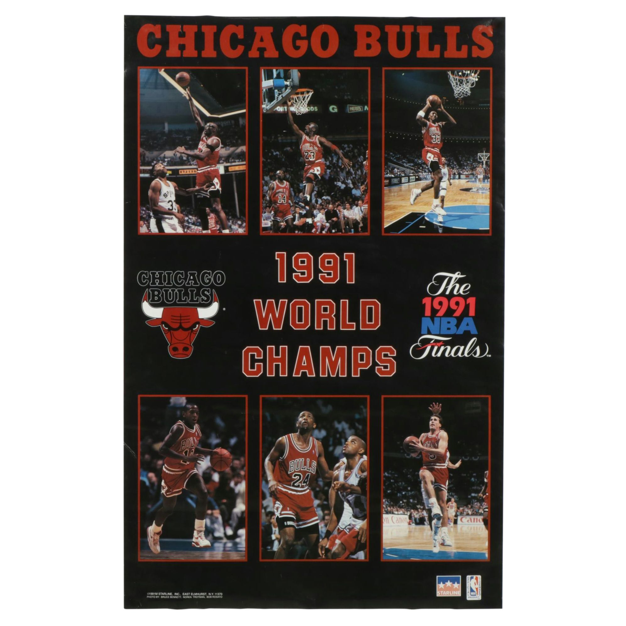 Chicago Bulls 1991 World Championship Offset Lithograph Poster, 1991