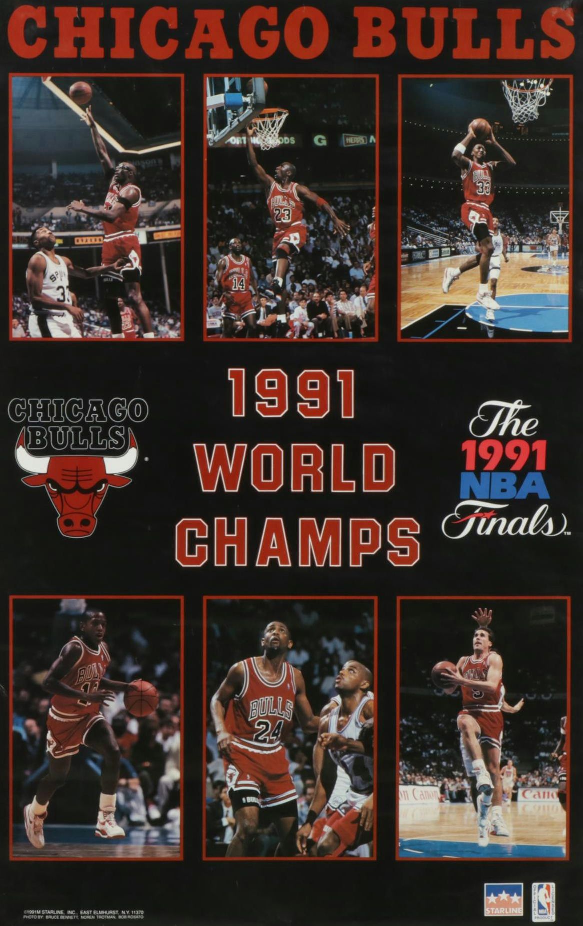 Chicago Bulls 1991 World Championship Offset Lithograph Poster, 1991