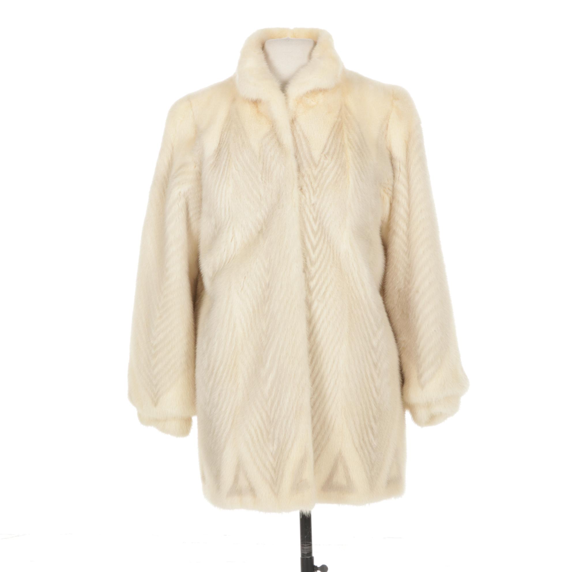 Herringbone Tourmaline Mink Fur Jacket by Ballad Furs