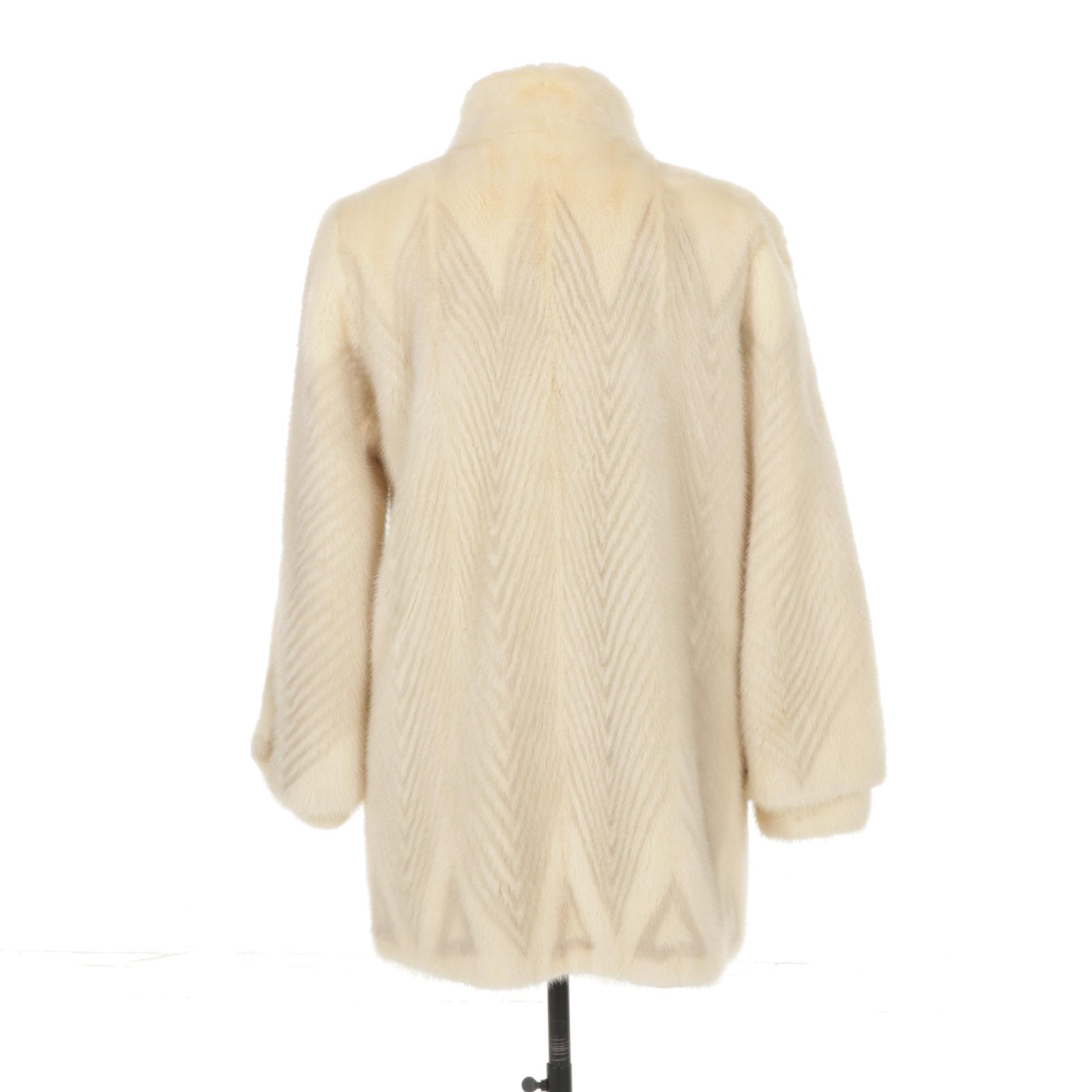 Herringbone Tourmaline Mink Fur Jacket by Ballad Furs