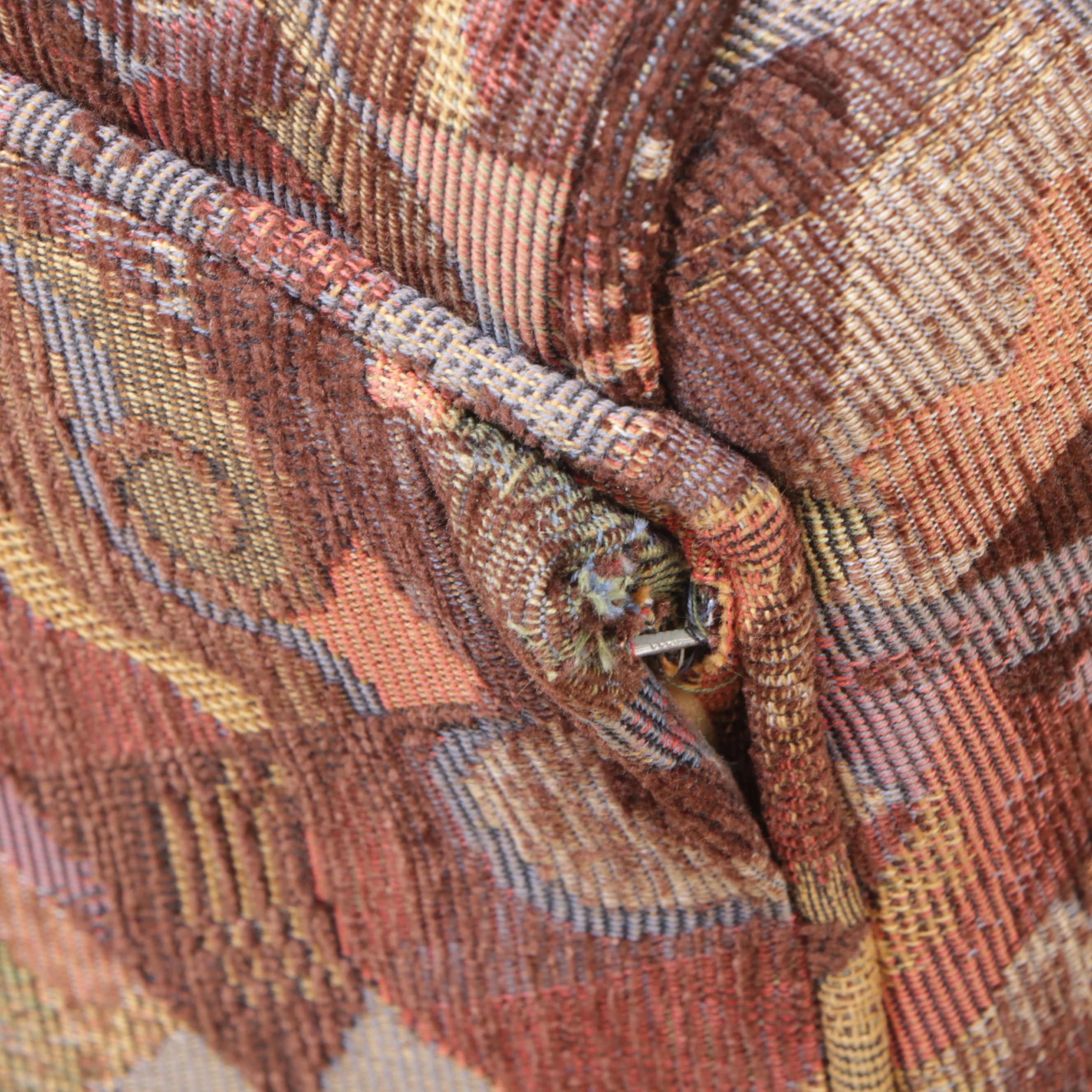 Pair of Nadler Brothers Postmodernist Fabric Upholstered Lounge Chairs, 1980s