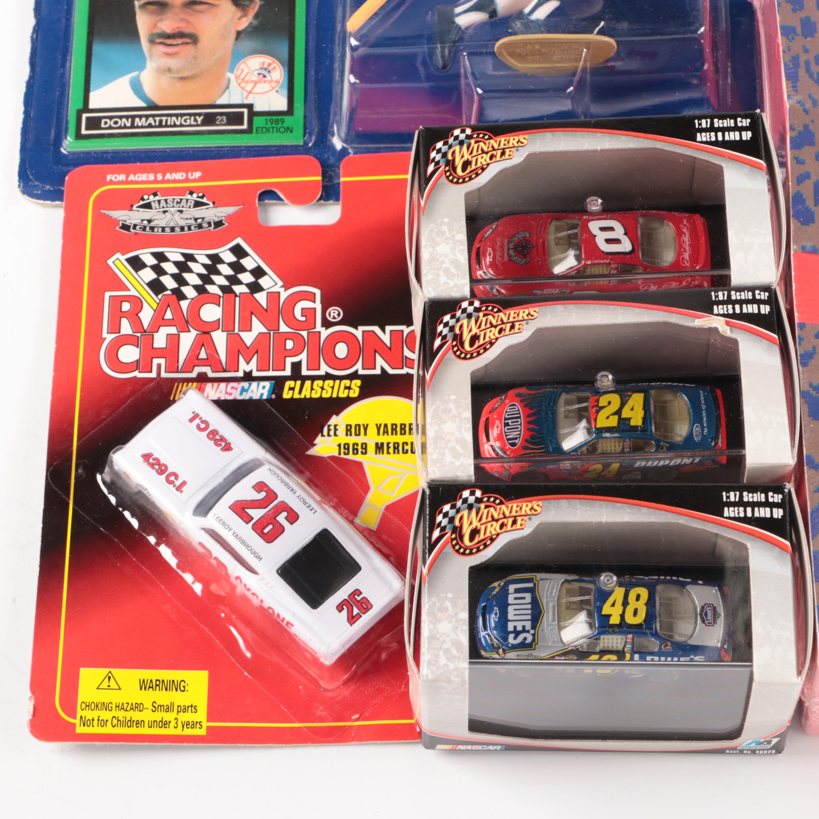 NASCAR, MLB, and Basketball Cards, and Action Figures, Diecast Cars