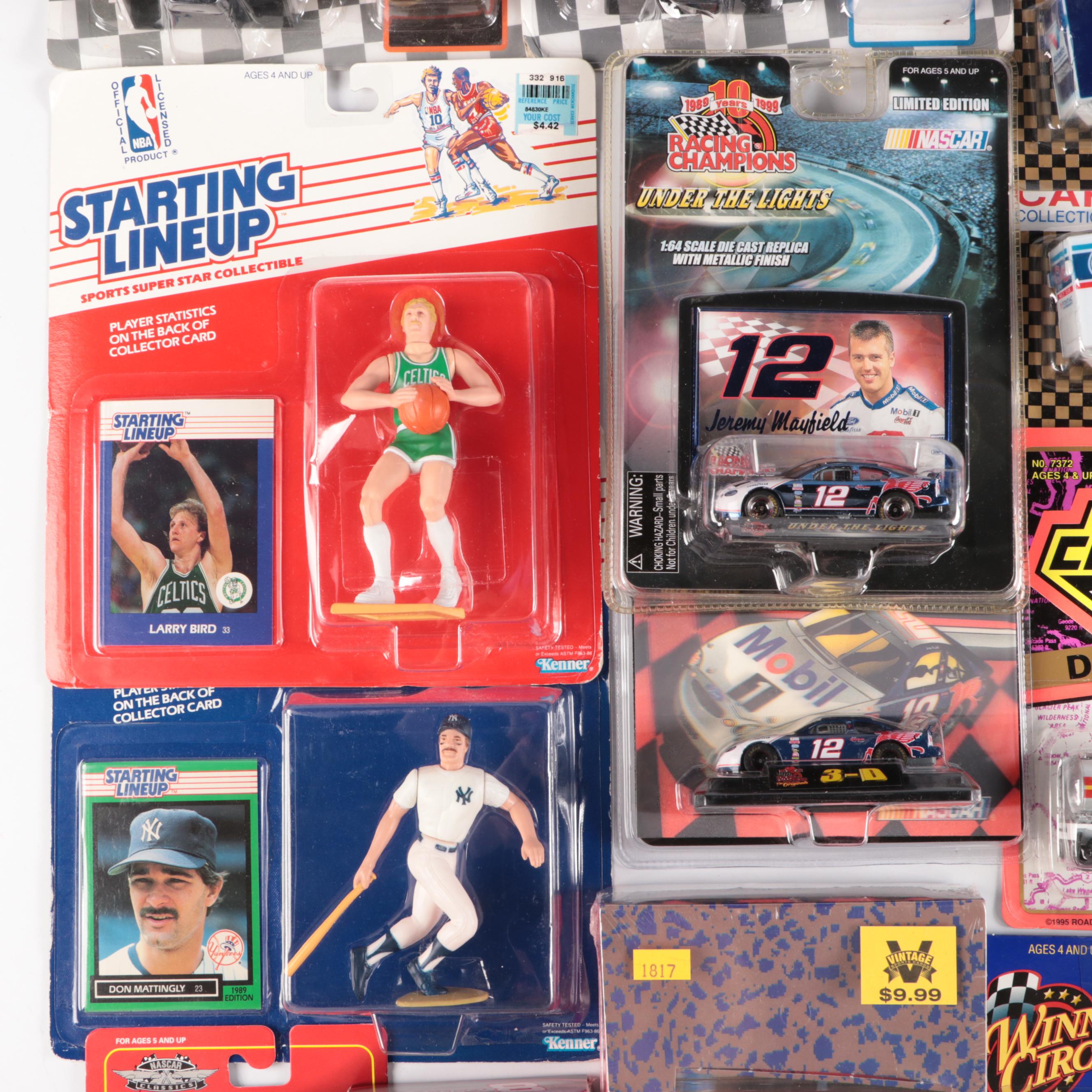 NASCAR, MLB, and Basketball Cards, and Action Figures, Diecast Cars