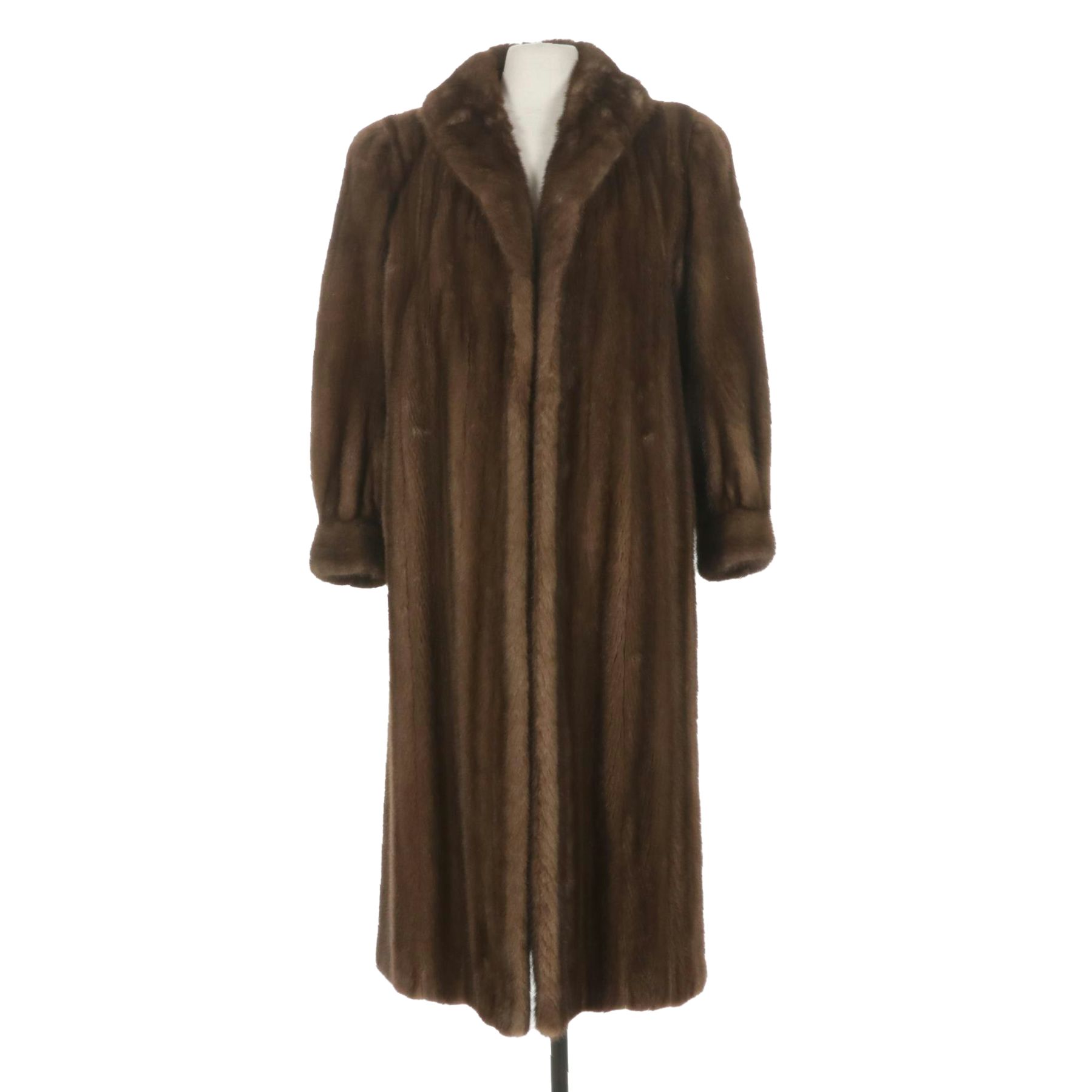 Robert Sidney Chestnut Mink Fur Trench Coat